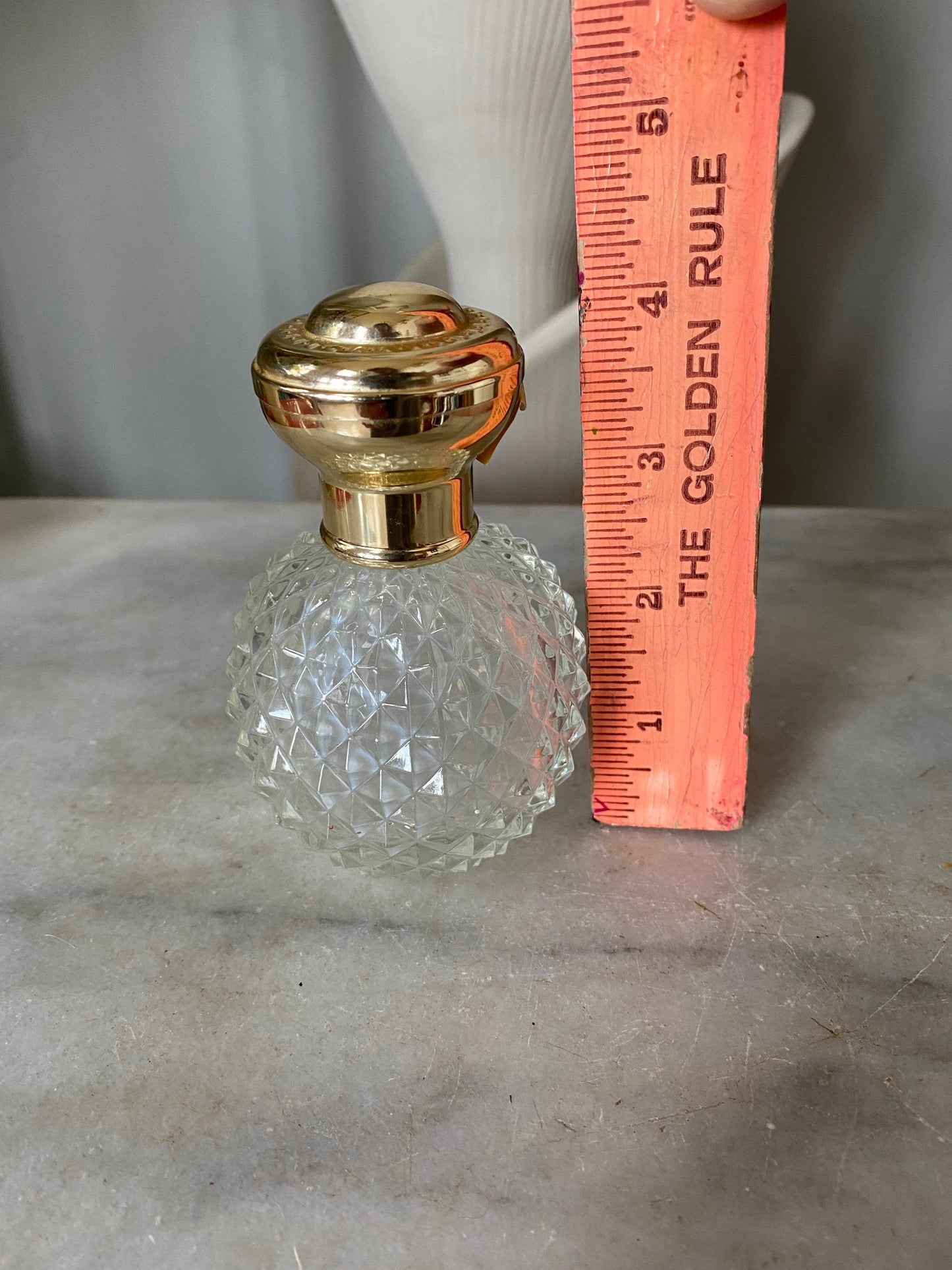 Vintage 1960s to 1980s Vieux Rouen France French Perfume Bottle Diamknd Hobnail Spray Bottle Engraved Bottom