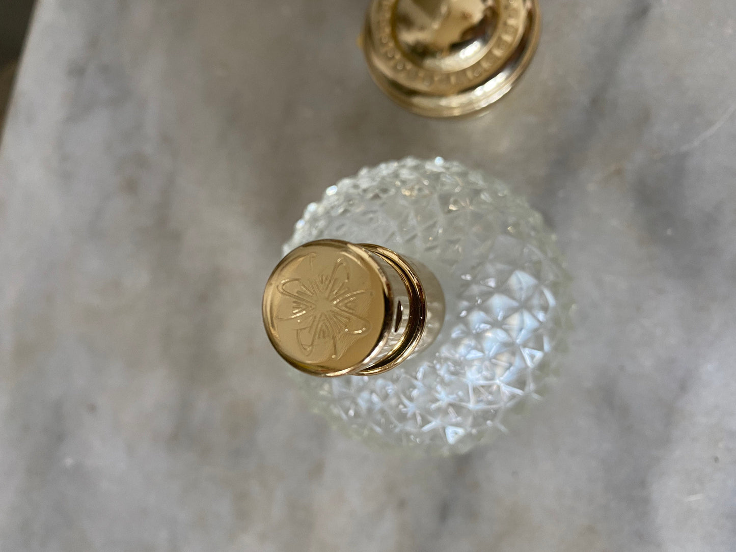 Vintage 1960s to 1980s Vieux Rouen France French Perfume Bottle Diamknd Hobnail Spray Bottle Engraved Bottom