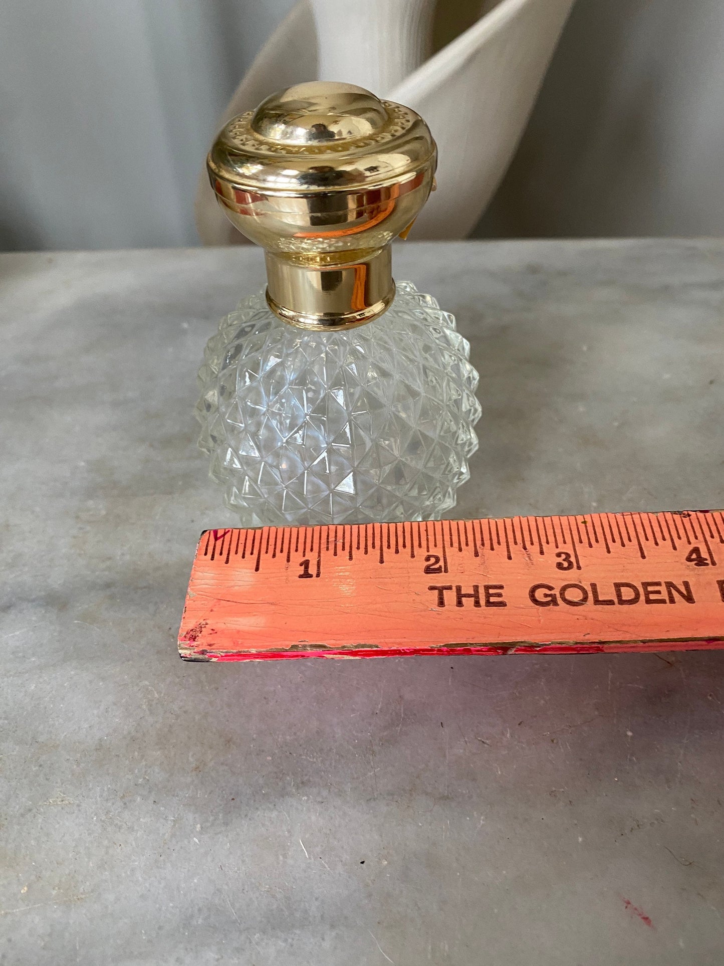 Vintage 1960s to 1980s Vieux Rouen France French Perfume Bottle Diamknd Hobnail Spray Bottle Engraved Bottom