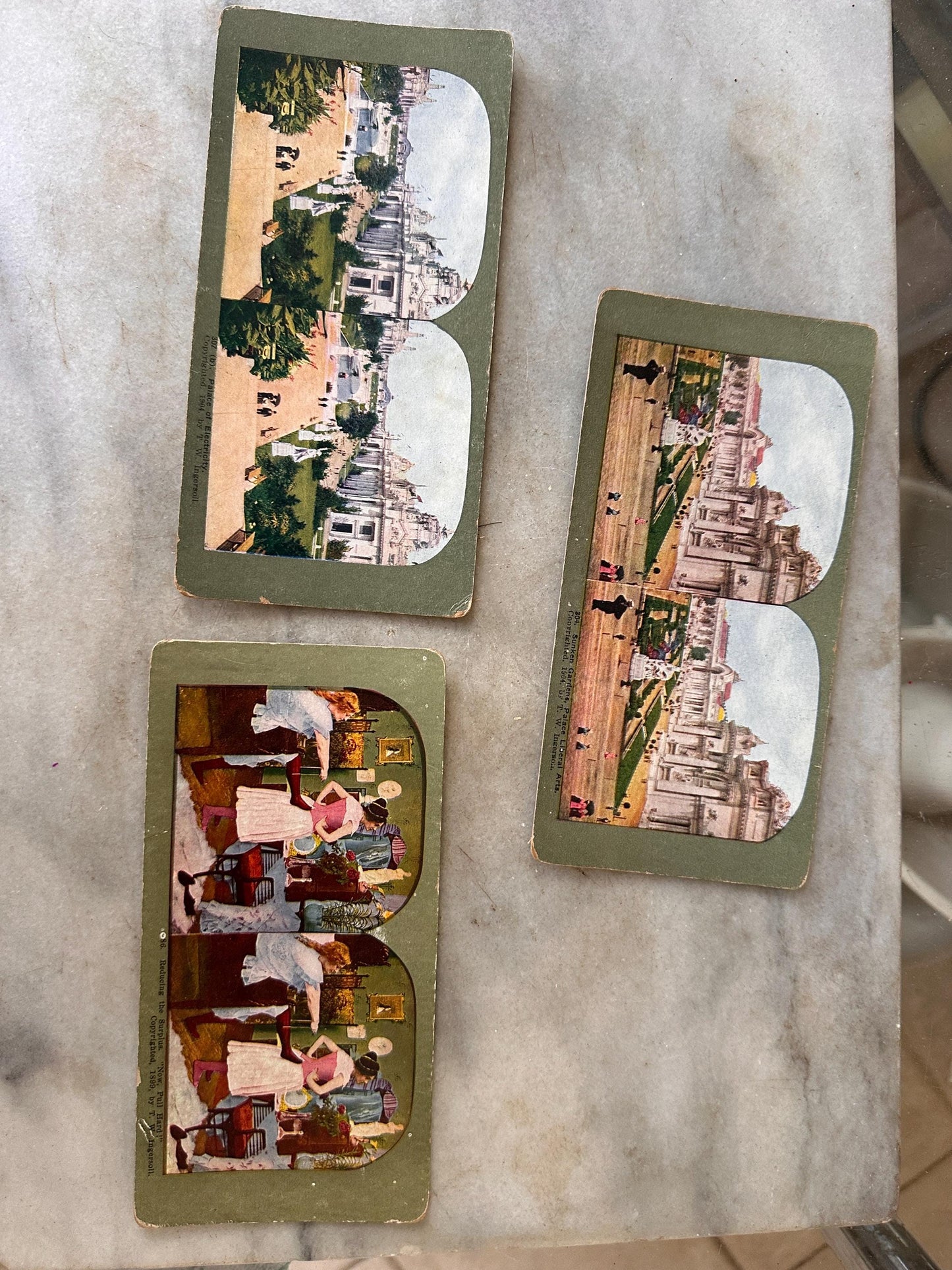 Antique Stereoview Photo Cards Set of 25 | Vintage Stereographs Collection | Early 1900s 3D View Cards | Travel, Scenic & Genre Images