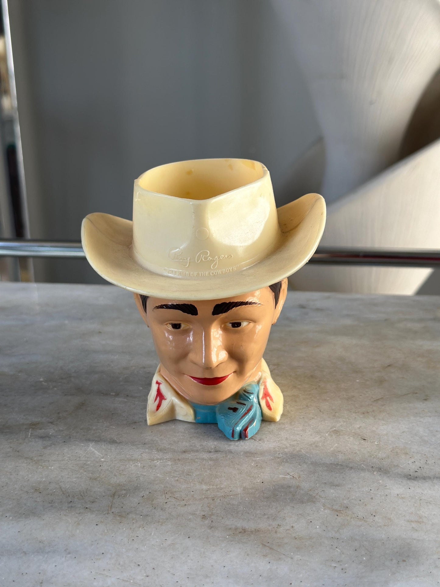 Vintage Roy Rogers Plastic Cup, 1950s King of Cowboys Mug, TV Memorabilia