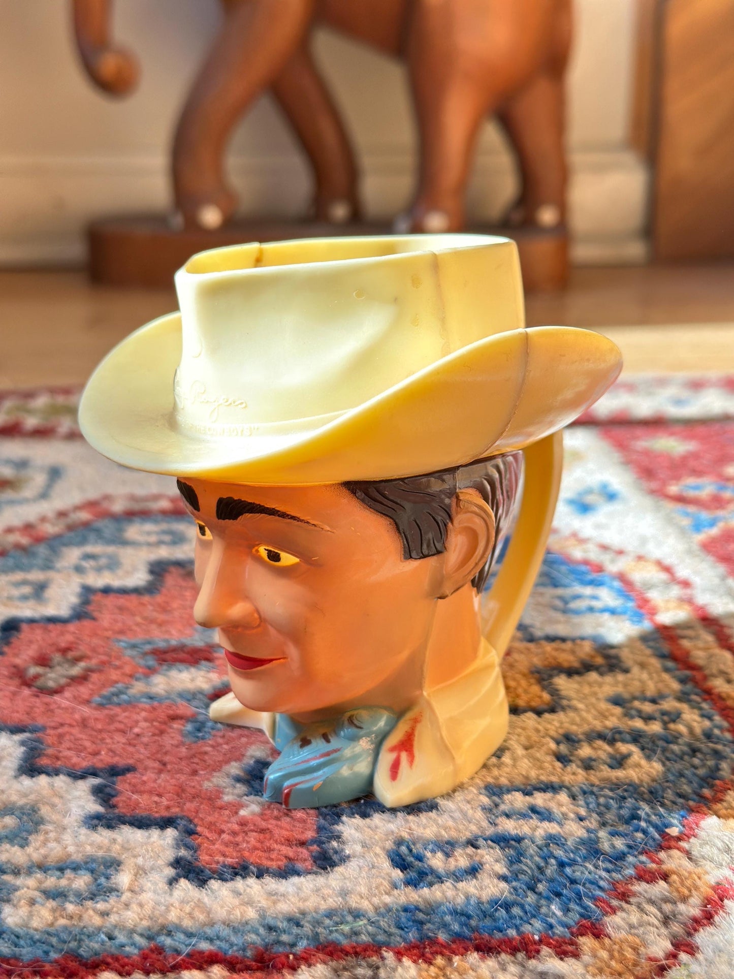 Vintage Roy Rogers Plastic Cup, 1950s King of Cowboys Mug, TV Memorabilia
