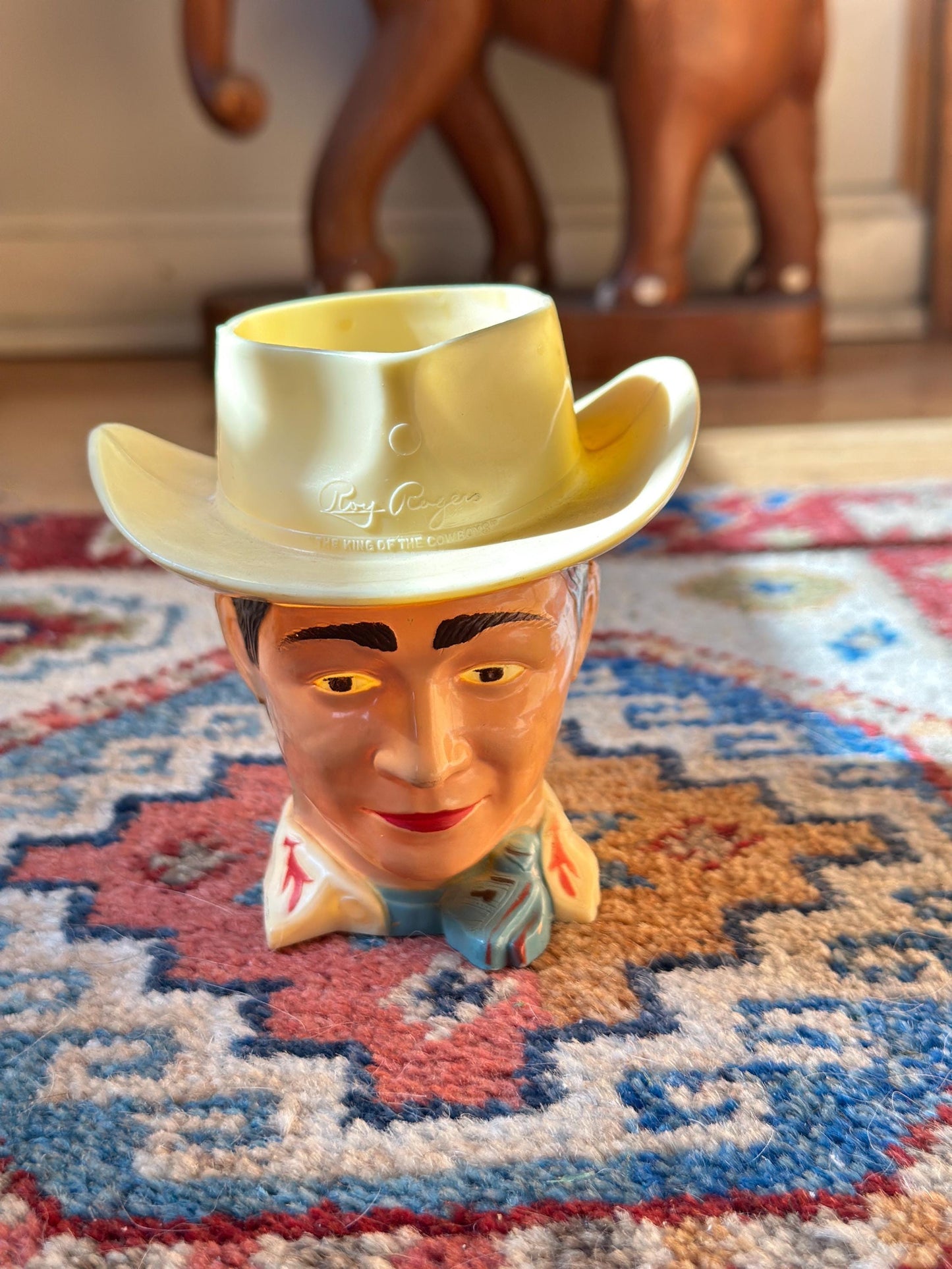 Vintage Roy Rogers Plastic Cup, 1950s King of Cowboys Mug, TV Memorabilia