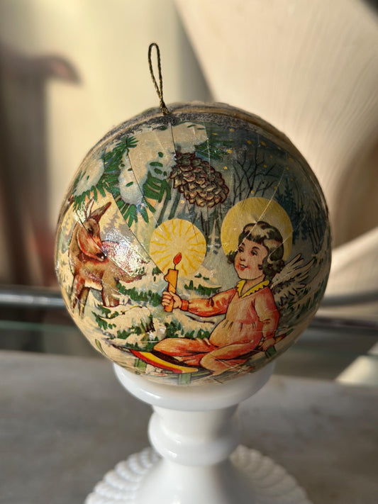 Vintage 1956 Angel Paper Mache Ornament: Kurt Adler Candy Container