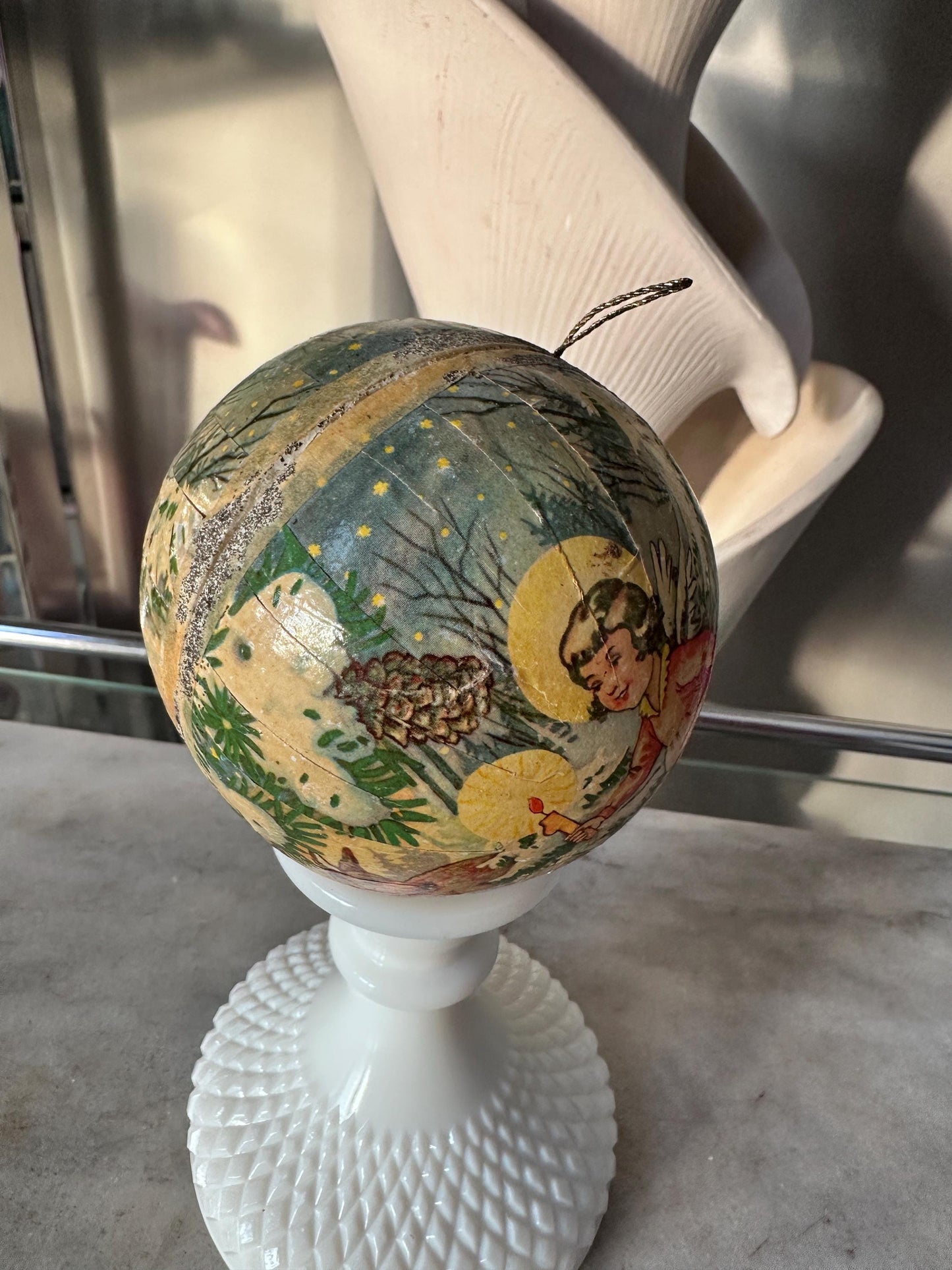 Vintage 1956 Angel Paper Mache Ornament: Kurt Adler Candy Container