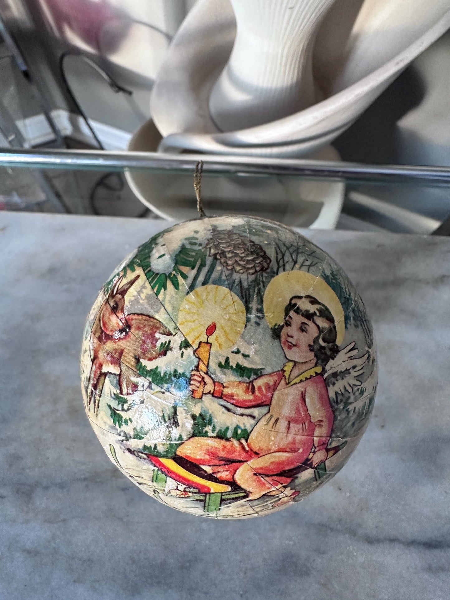 Vintage 1956 Angel Paper Mache Ornament: Kurt Adler Candy Container