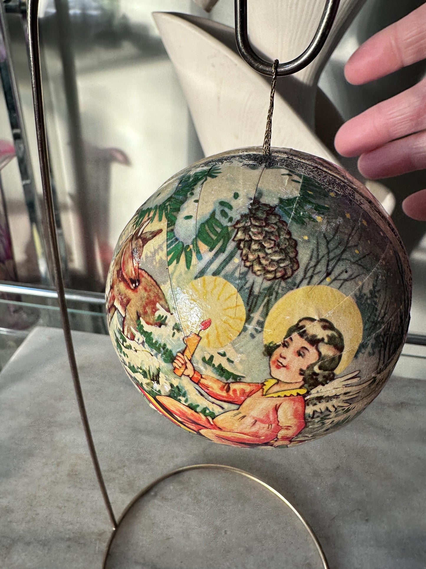 Vintage 1956 Angel Paper Mache Ornament: Kurt Adler Candy Container