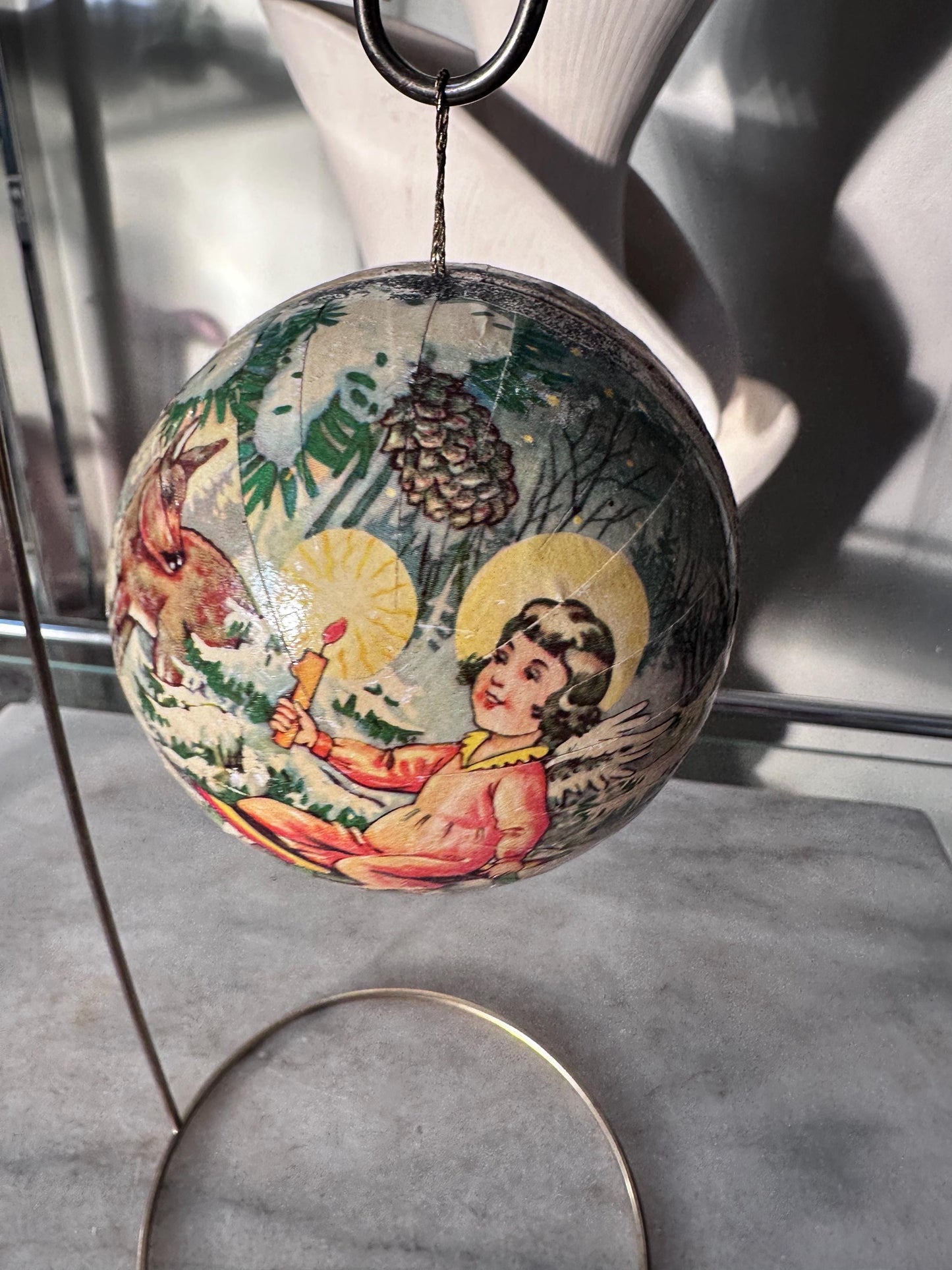 Vintage 1956 Angel Paper Mache Ornament: Kurt Adler Candy Container
