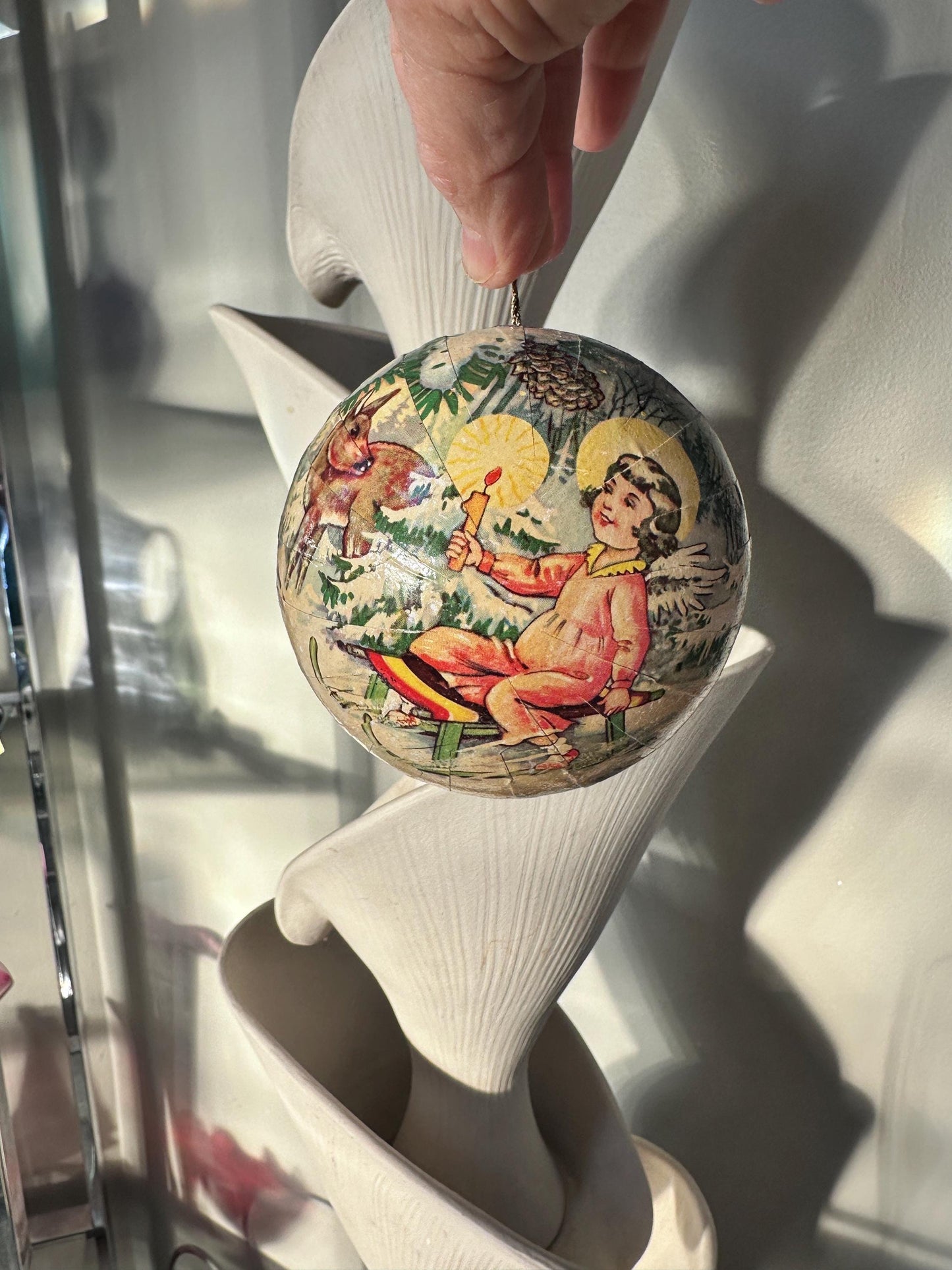 Vintage 1956 Angel Paper Mache Ornament: Kurt Adler Candy Container