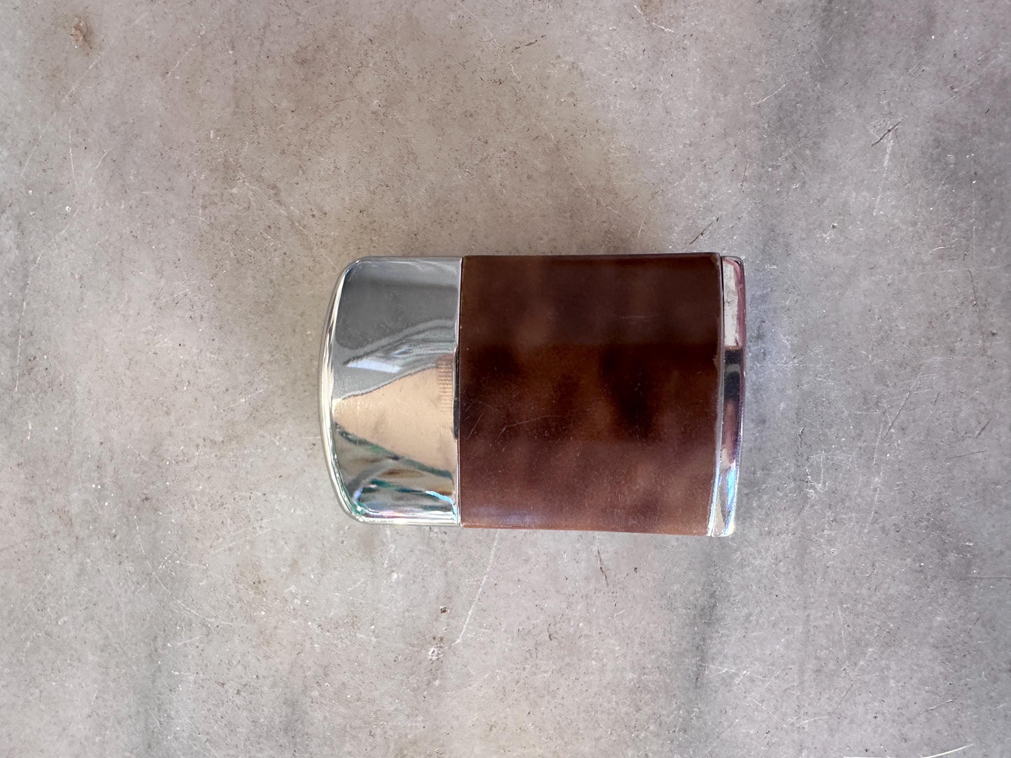 Vintage 1950s Ronson Windlite Lighter | Faux Wood & Chrome | Mid Century Windproof Outdoor Lighter | Retro Smoking Accessory Collectible