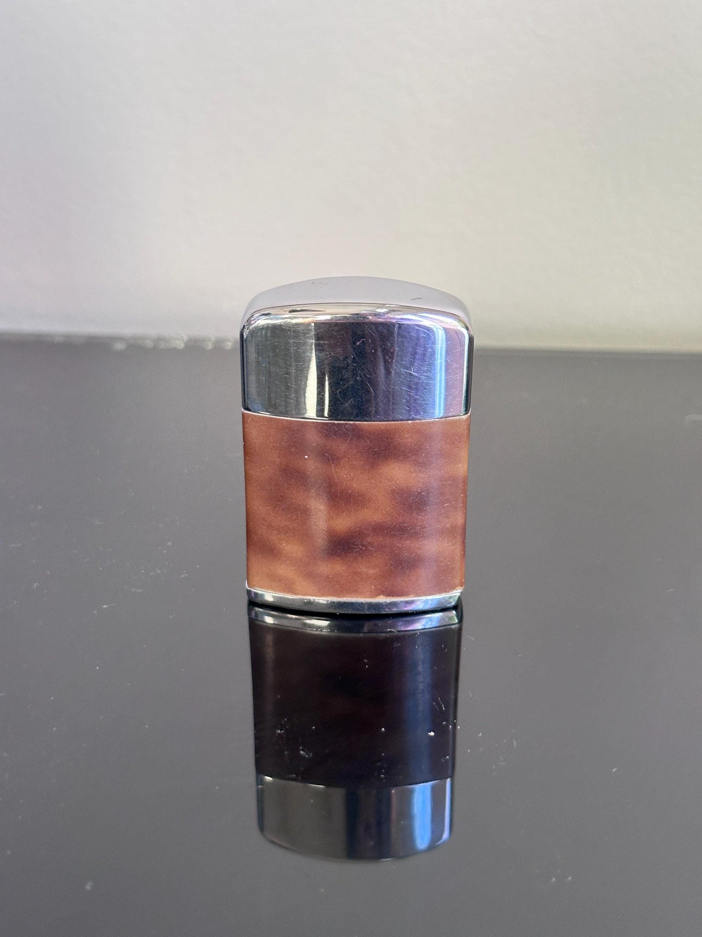 Vintage 1950s Ronson Windlite Lighter | Faux Wood & Chrome | Mid Century Windproof Outdoor Lighter | Retro Smoking Accessory Collectible
