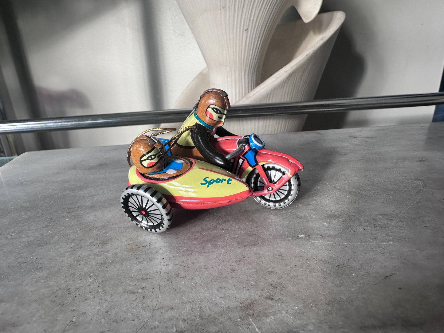 Lilian Vernon Tin Litho Ornaments | Set of 6 Retro Toy Vehicles, Mid-Century Style