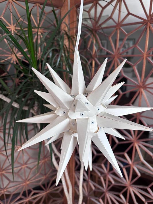 Vintage Moravian Star Light, Lititz PA Folk Art Lantern, Handcrafted Holiday Decor (12")