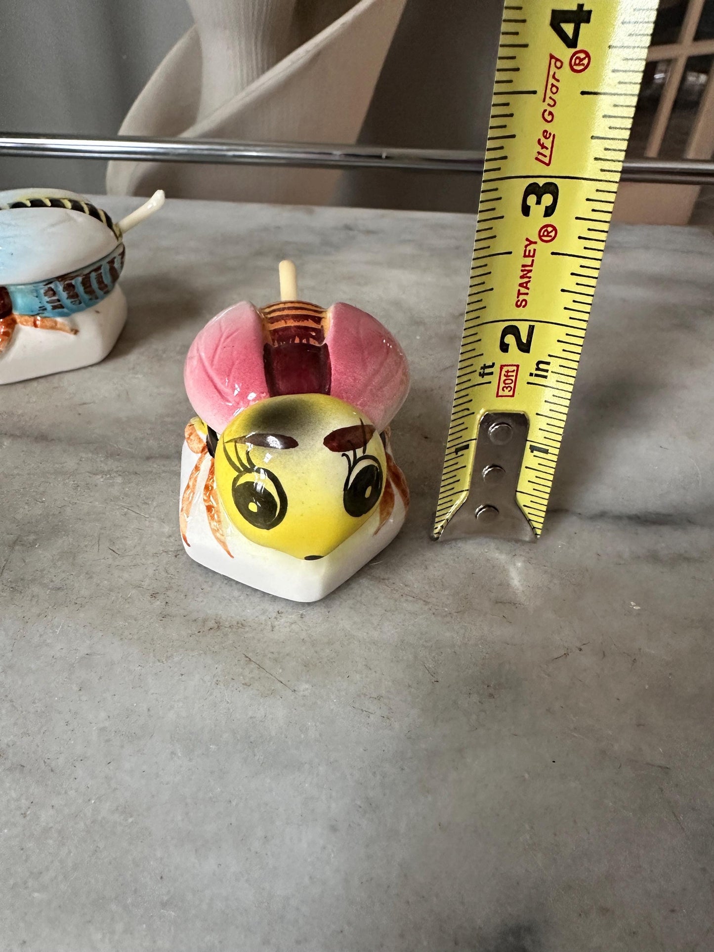 Vintage Anthropomorphic Bee Salt Cellars, Mid Century Ceramic Japan