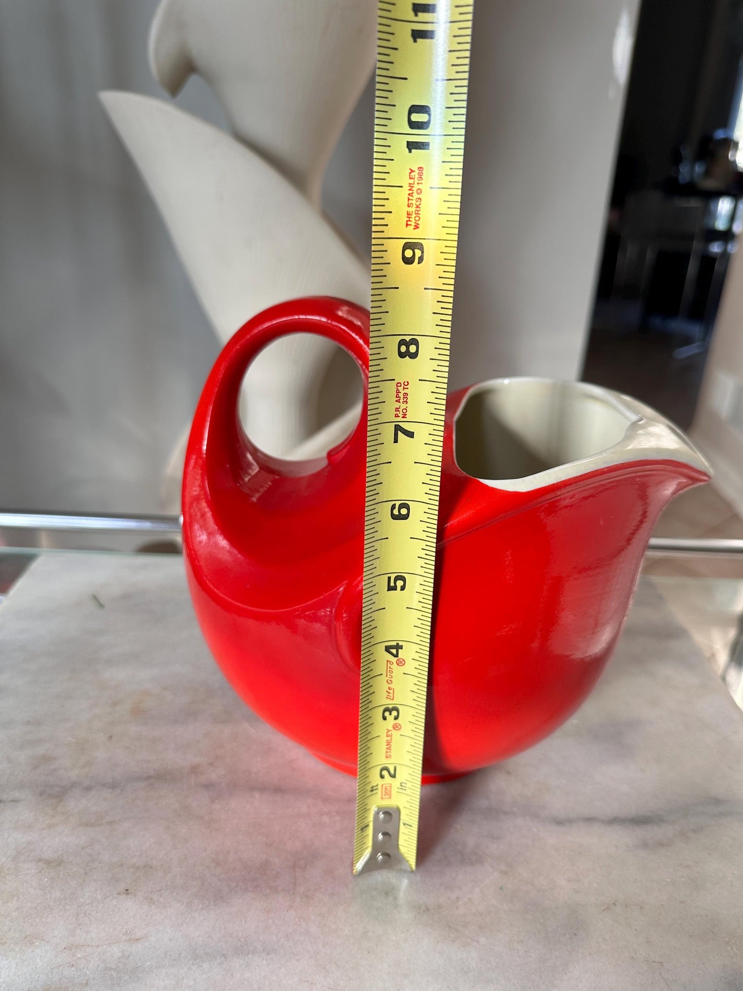Vintage Hall China Ball Jug Pitcher – Chinese Red Mid-Century Ceramic Serving Piece