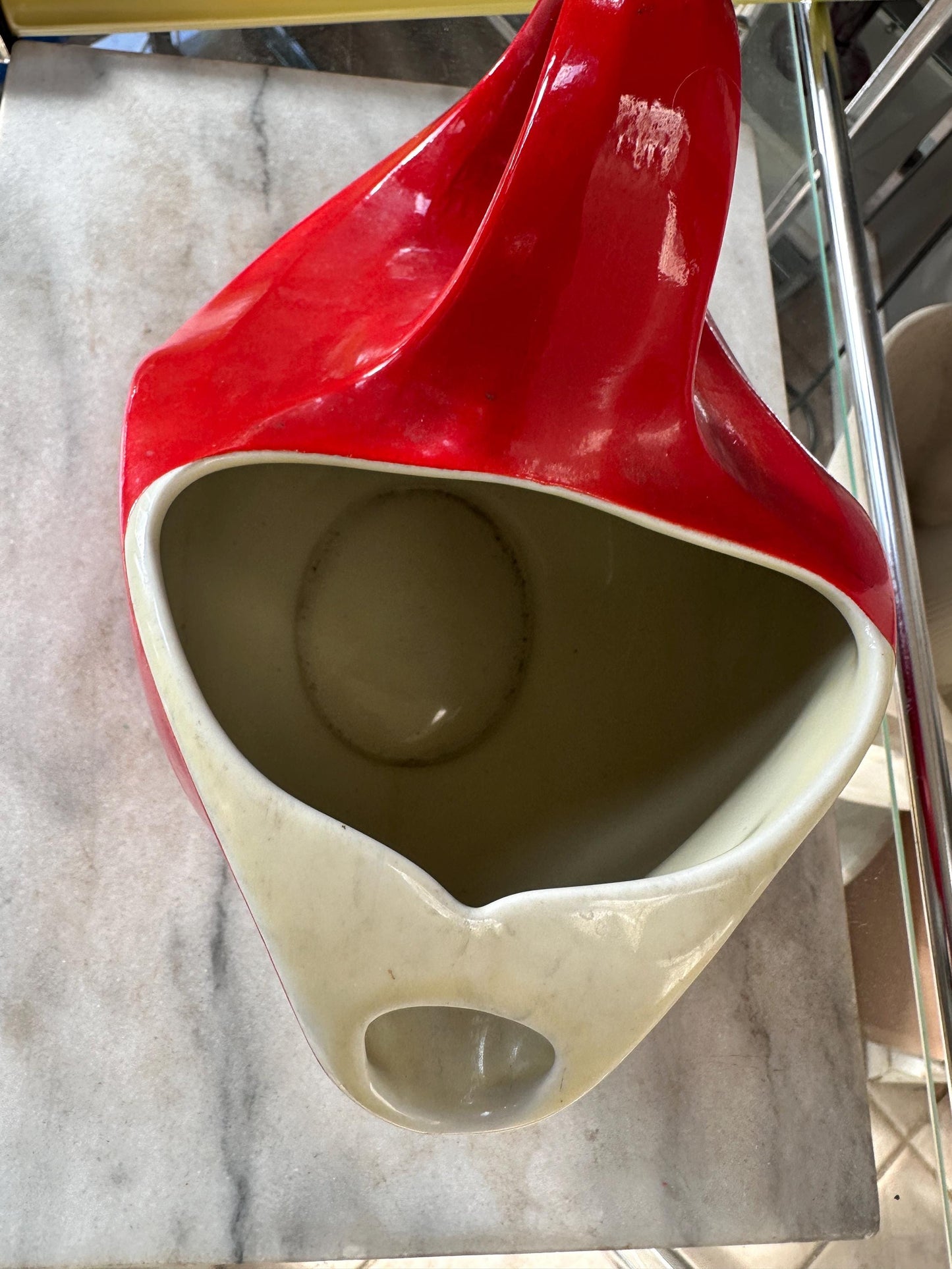 Vintage Hall China Ball Jug Pitcher – Chinese Red Mid-Century Ceramic Serving Piece