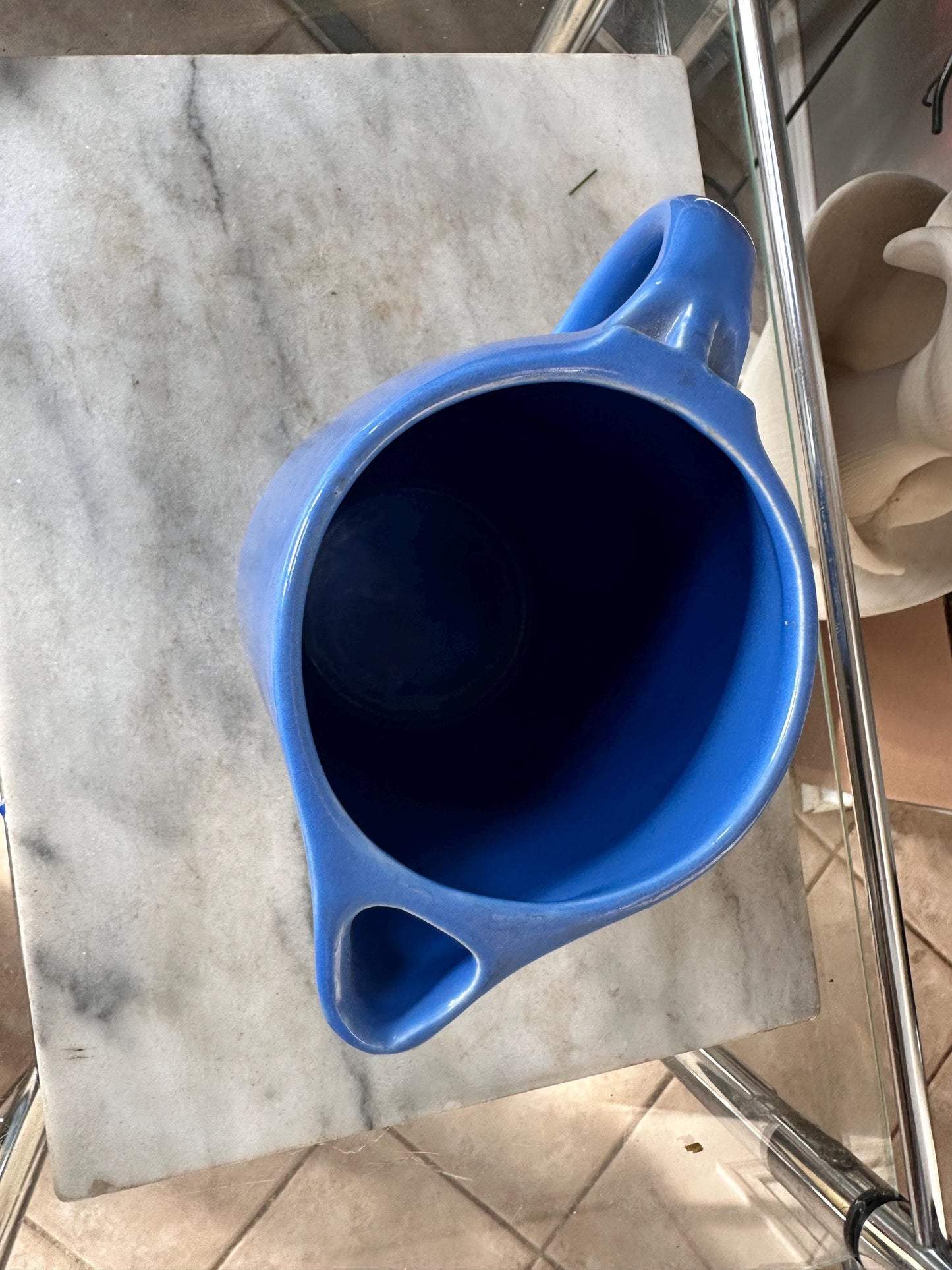 Vintage Universal Potteries Blue Bell Art Deco Refrigerator Pitcher – 1930s Ceramic