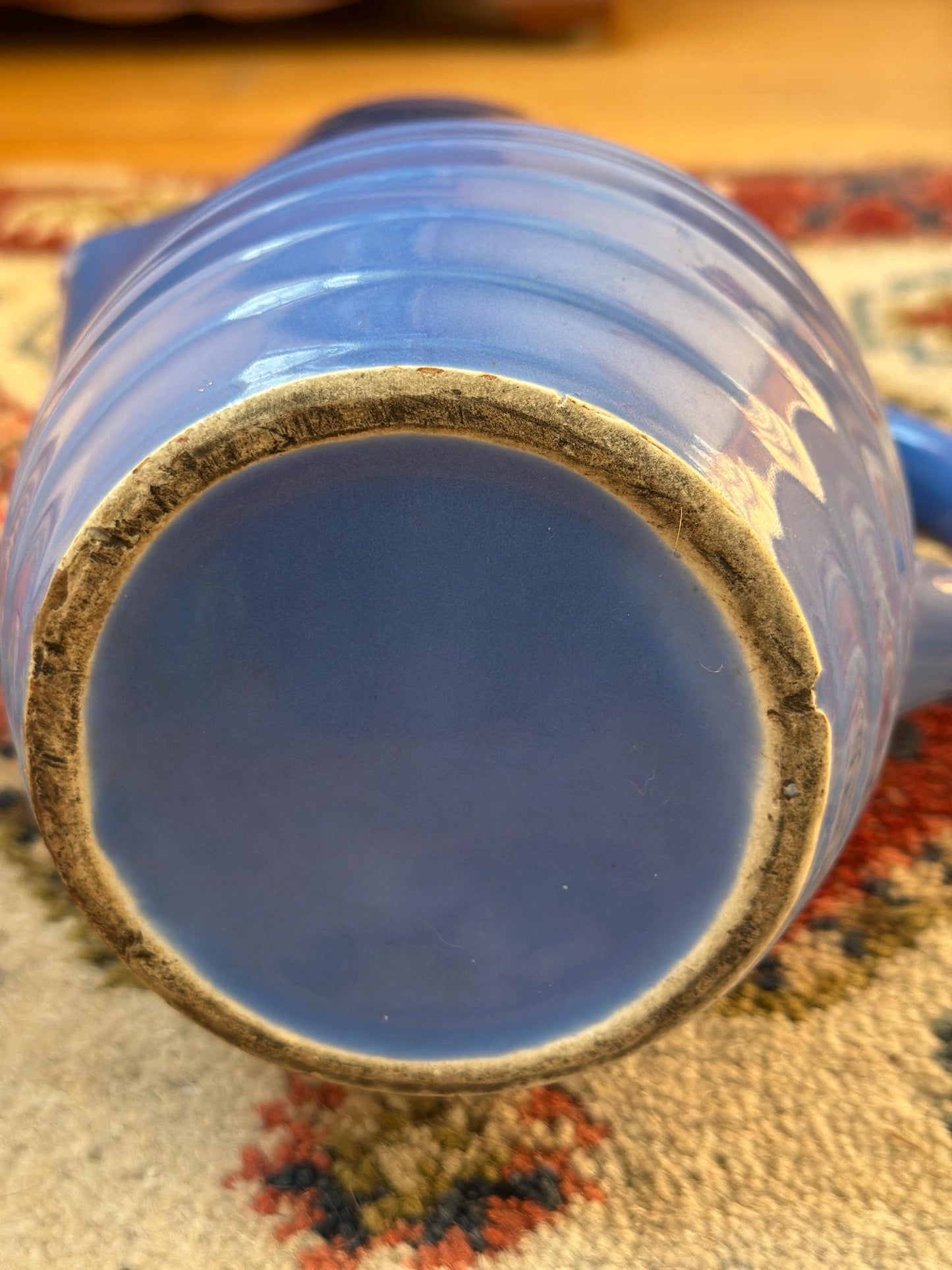 Vintage Universal Potteries Blue Bell Art Deco Refrigerator Pitcher – 1930s Ceramic