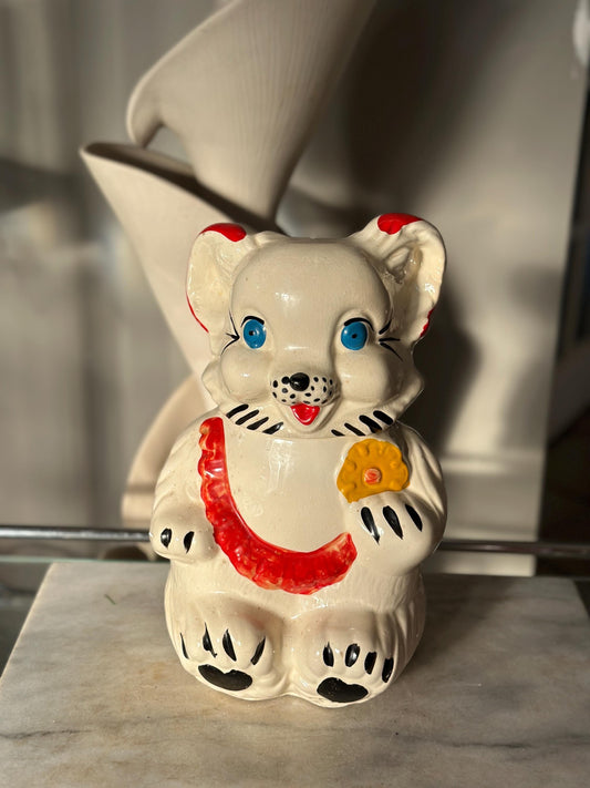 Vintage Royal Ware Ceramic Bear Cookie Jar – 1940s Kitsch Kitchen Decor