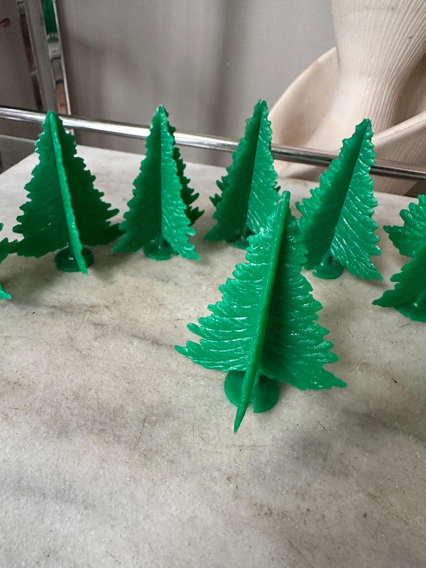 Vintage Lot of 11 Vintage Plasticville - O-O27 - #TR-6 Green Spruce Trees