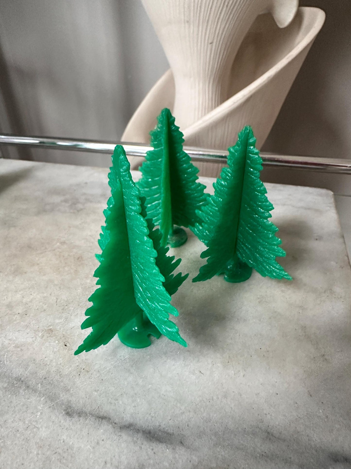 Vintage Lot of 11 Vintage Plasticville - O-O27 - #TR-6 Green Spruce Trees