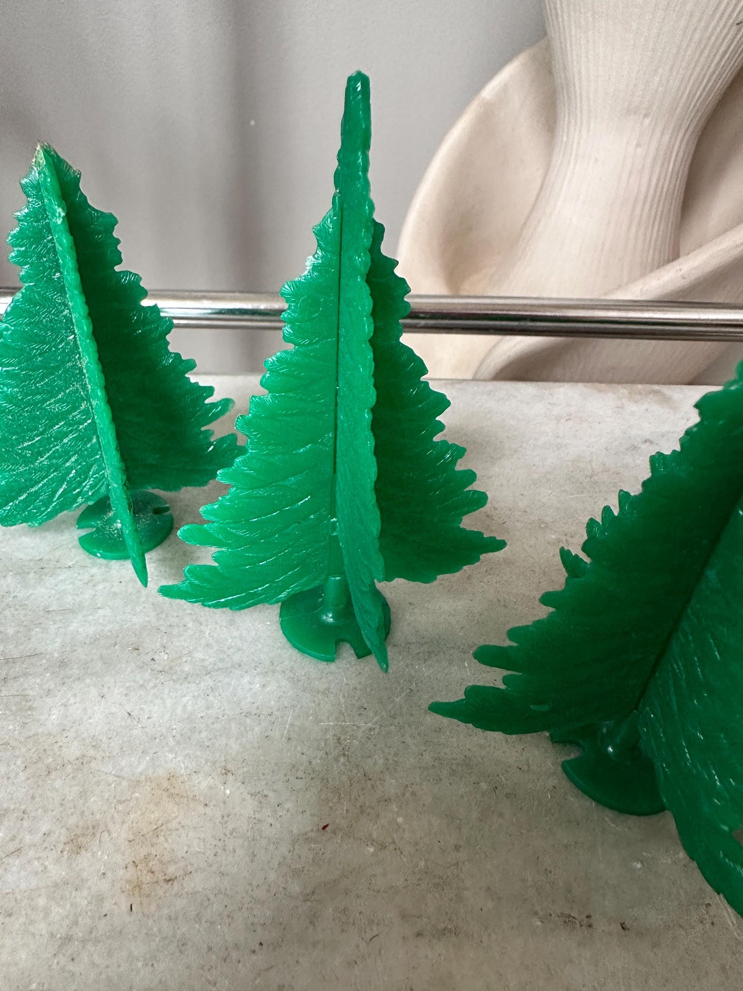 Vintage Lot of 11 Vintage Plasticville - O-O27 - #TR-6 Green Spruce Trees