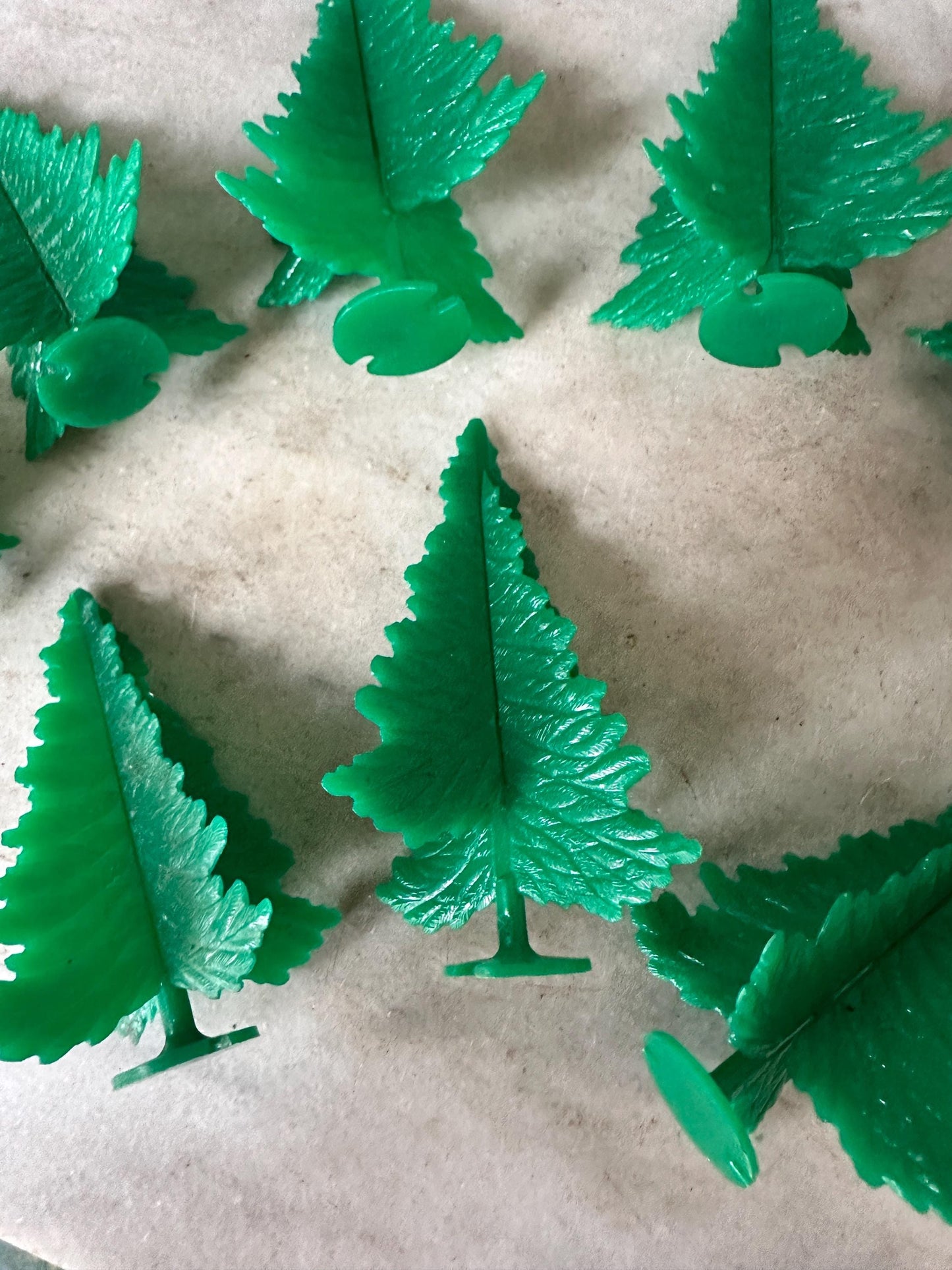 Vintage Lot of 11 Vintage Plasticville - O-O27 - #TR-6 Green Spruce Trees