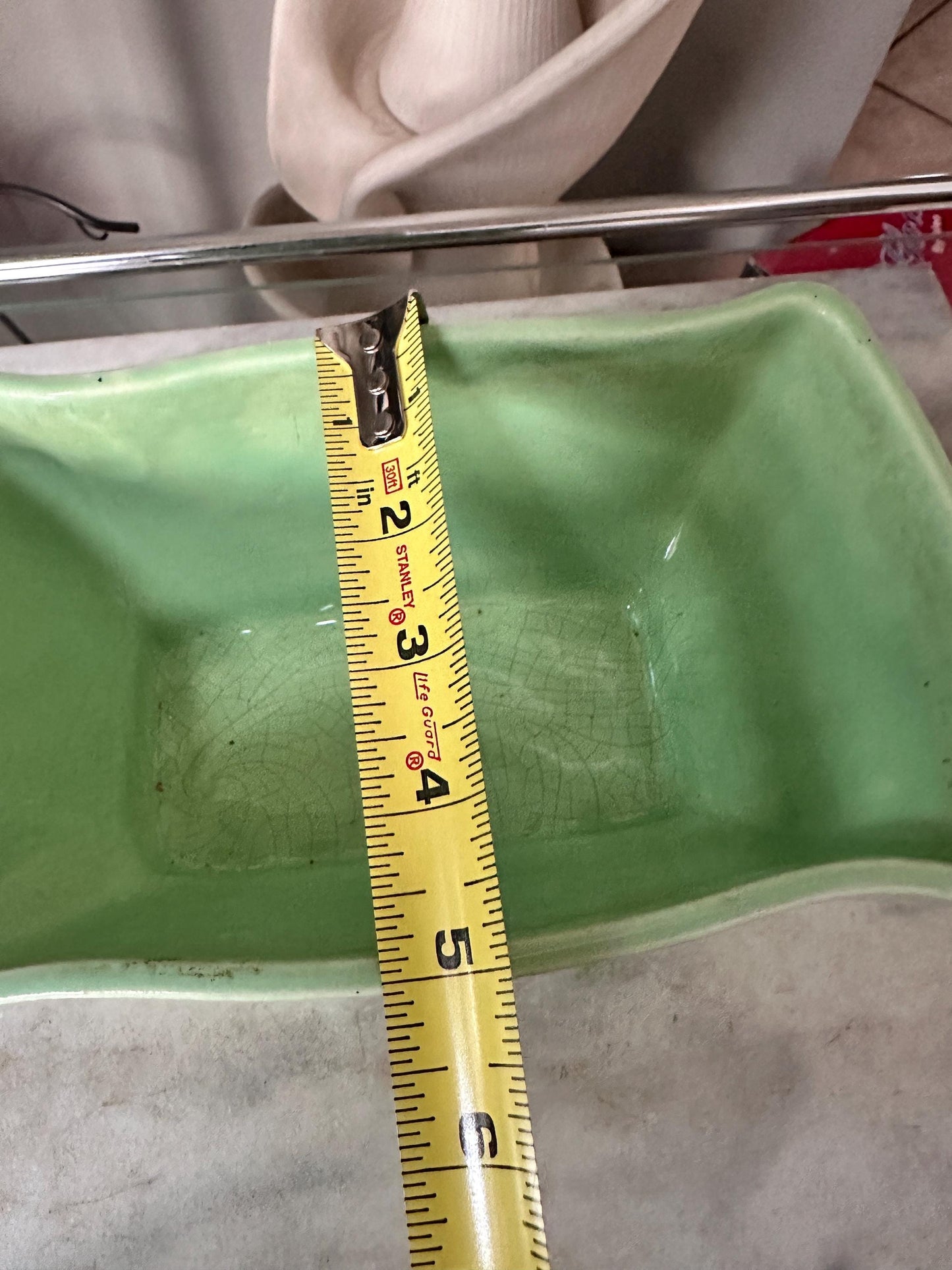 Vintage Cookson Pottery Seafoam Green Planter | Mid Century Ceramic Floral Motif USA
