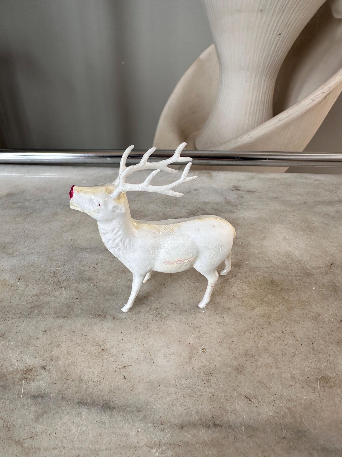 Vintage Estate Celluloid Christmas Reindeer - Set of Five