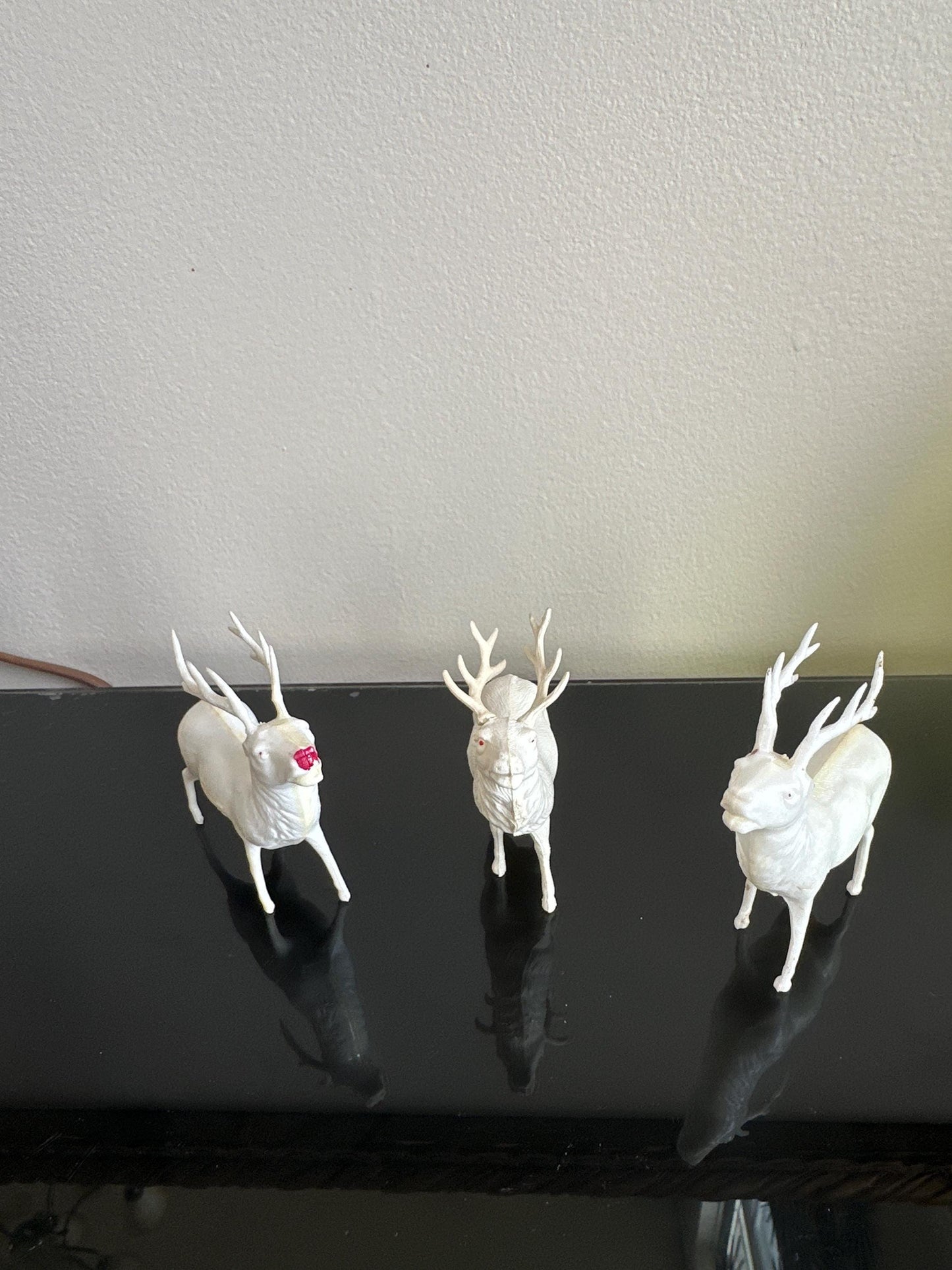 Vintage Estate Celluloid Christmas Reindeer - Set of Five