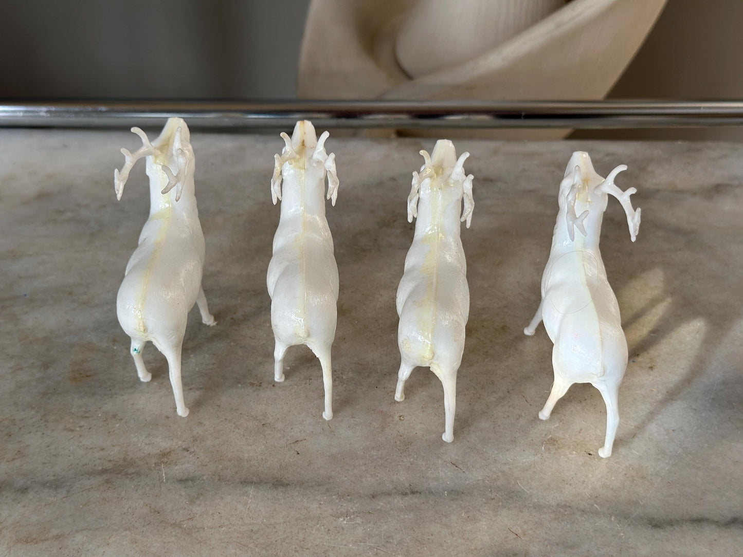Vintage Estate Celluloid Christmas Reindeer - Set of Four