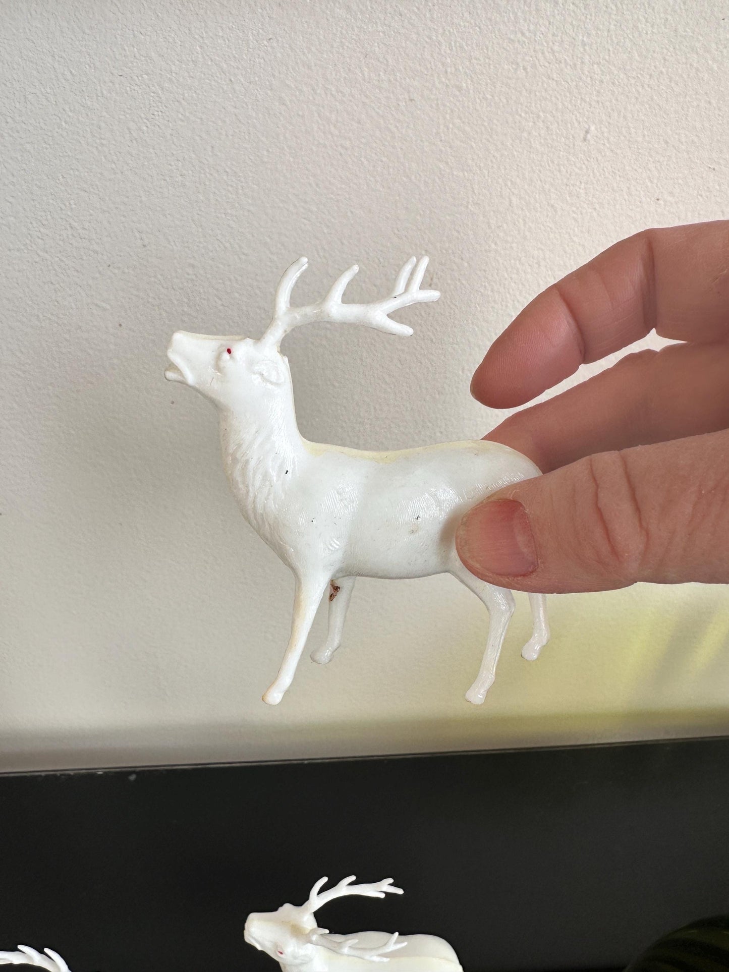Vintage Estate Celluloid Christmas Reindeer - Set of Four