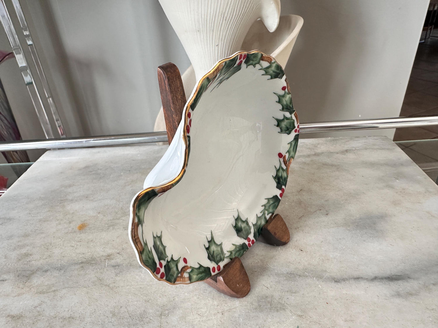 Vintage Lefton China Christmas Candy / Nut Dish – No. NE 2095 – Hand-Painted Holiday Serveware