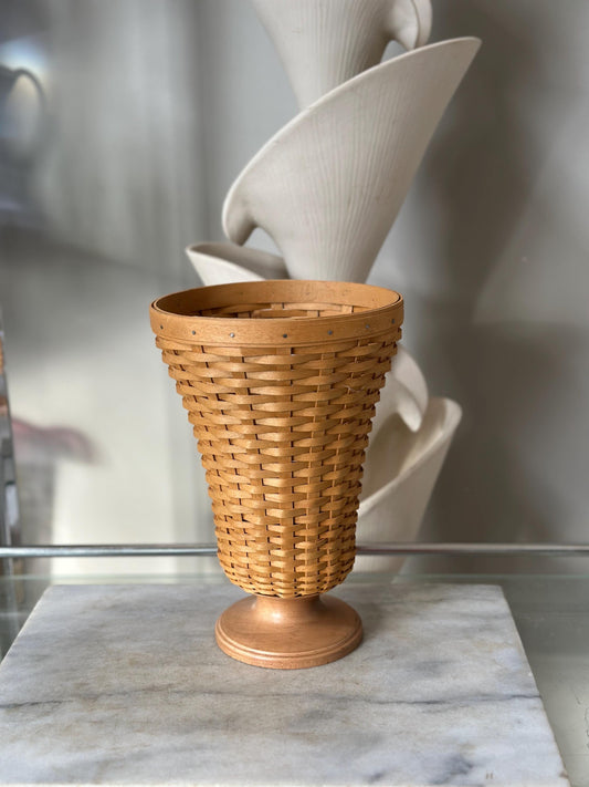Longaberger Collector’s Club Floral Basket Vase | 2003 Signed & Dated | Handwoven Basket Vase | Longaberger Collectible Decor | USA Made