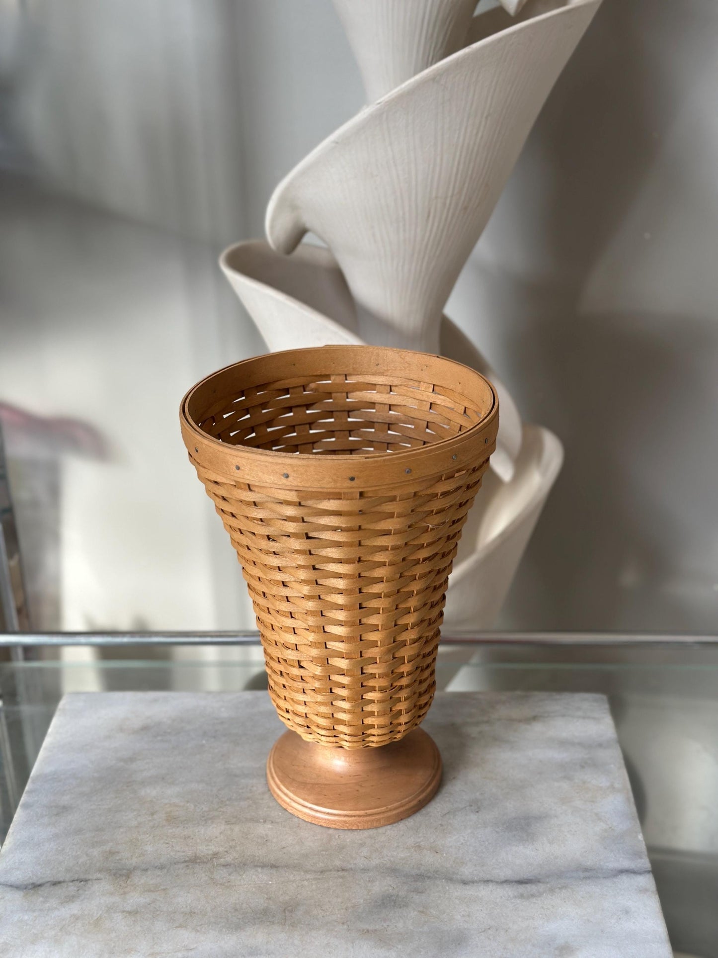 Longaberger Collector’s Club Floral Basket Vase | 2003 Signed & Dated | Handwoven Basket Vase | Longaberger Collectible Decor | USA Made