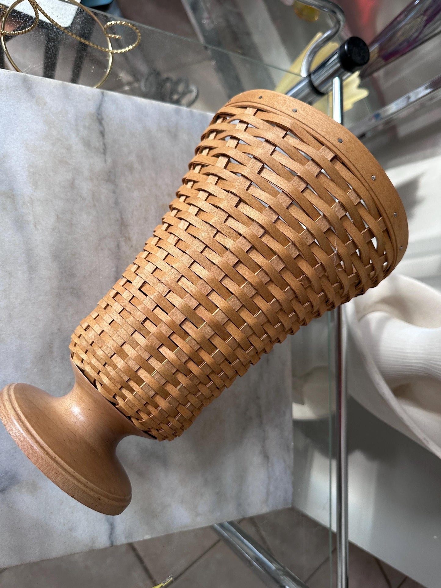 Longaberger Collector’s Club Floral Basket Vase | 2003 Signed & Dated | Handwoven Basket Vase | Longaberger Collectible Decor | USA Made
