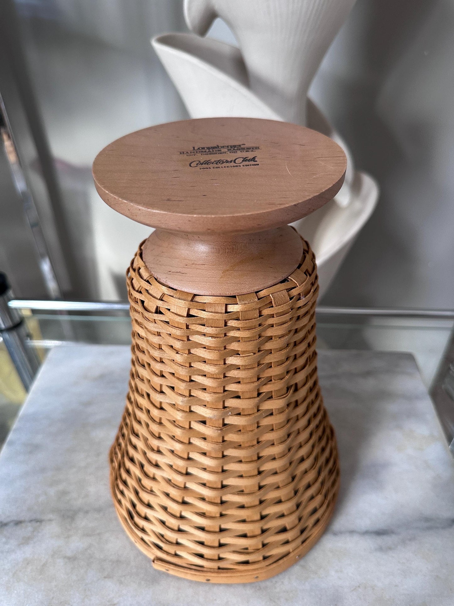 Longaberger Collector’s Club Floral Basket Vase | 2003 Signed & Dated | Handwoven Basket Vase | Longaberger Collectible Decor | USA Made