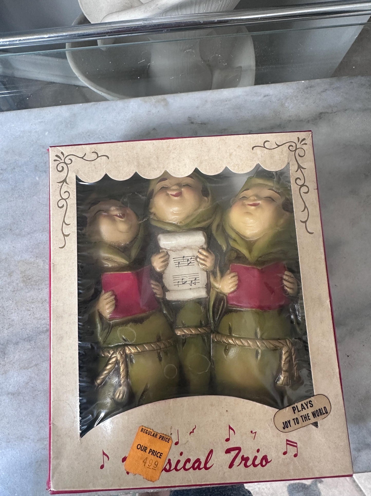 Vintage Star Creations Japan Musical Friar Figurines – “Joy to the World” – Original Box – 6.75” – Kitschy Christmas Collectible