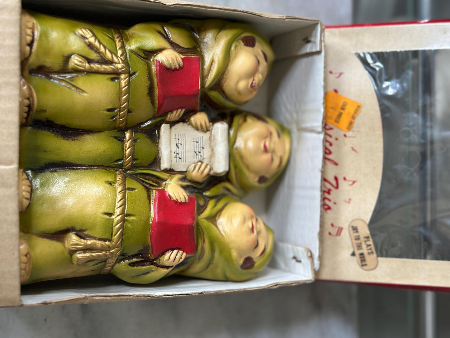 Vintage Star Creations Japan Musical Friar Figurines – “Joy to the World” – Original Box – 6.75” – Kitschy Christmas Collectible