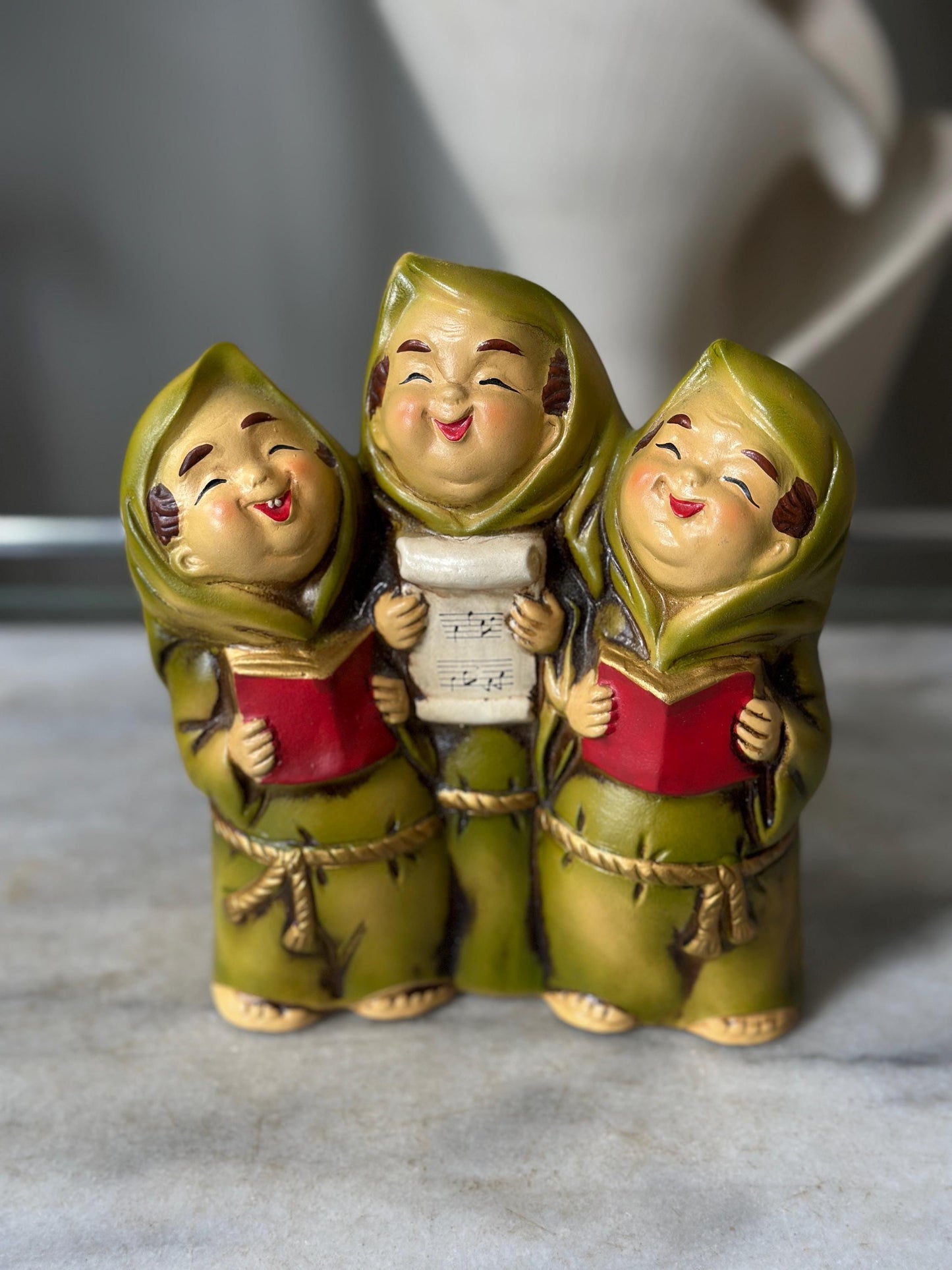 Vintage Star Creations Japan Musical Friar Figurines – “Joy to the World” – Original Box – 6.75” – Kitschy Christmas Collectible
