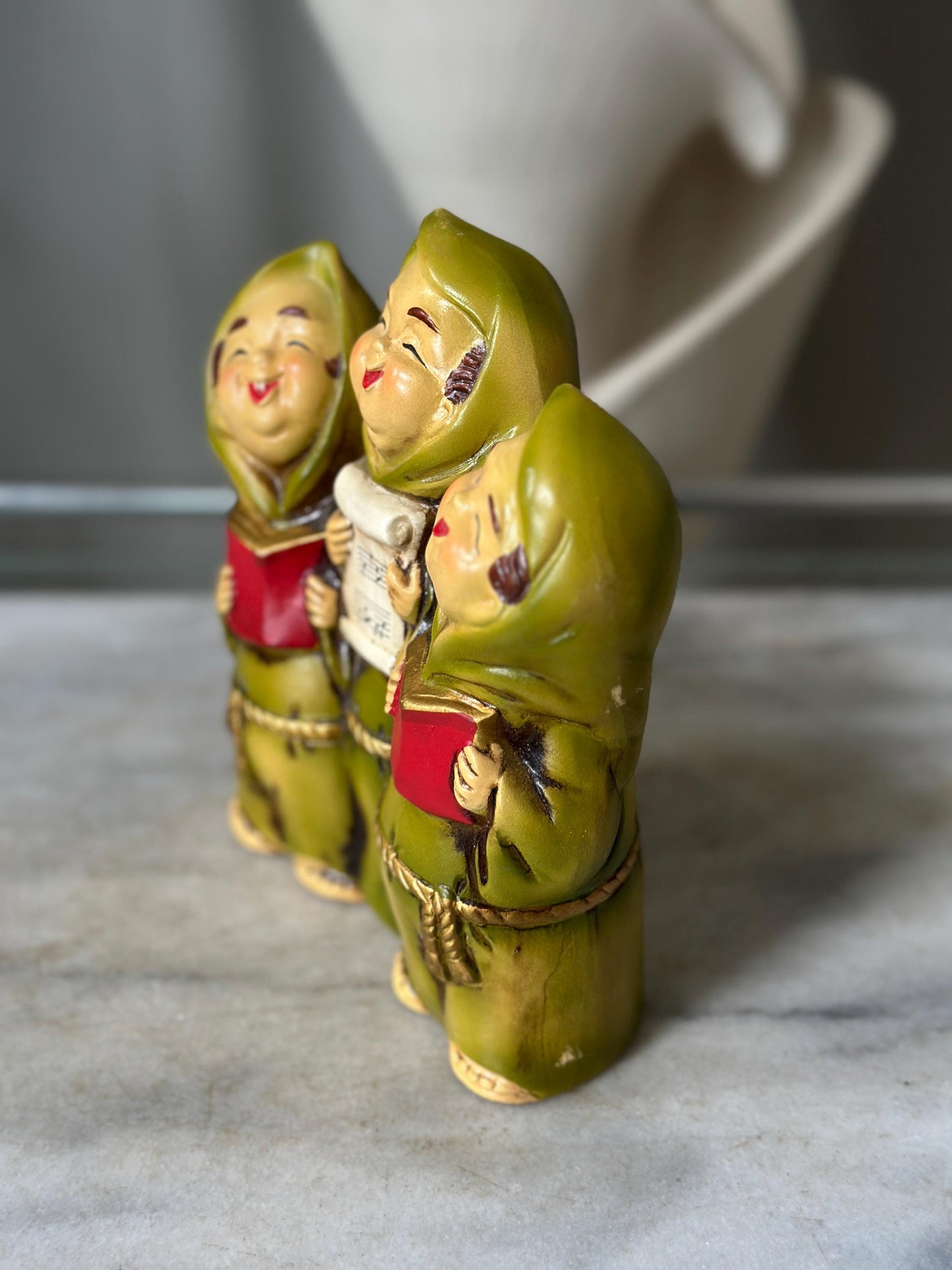 Vintage Star Creations Japan Musical Friar Figurines – “Joy to the World” – Original Box – 6.75” – Kitschy Christmas Collectible