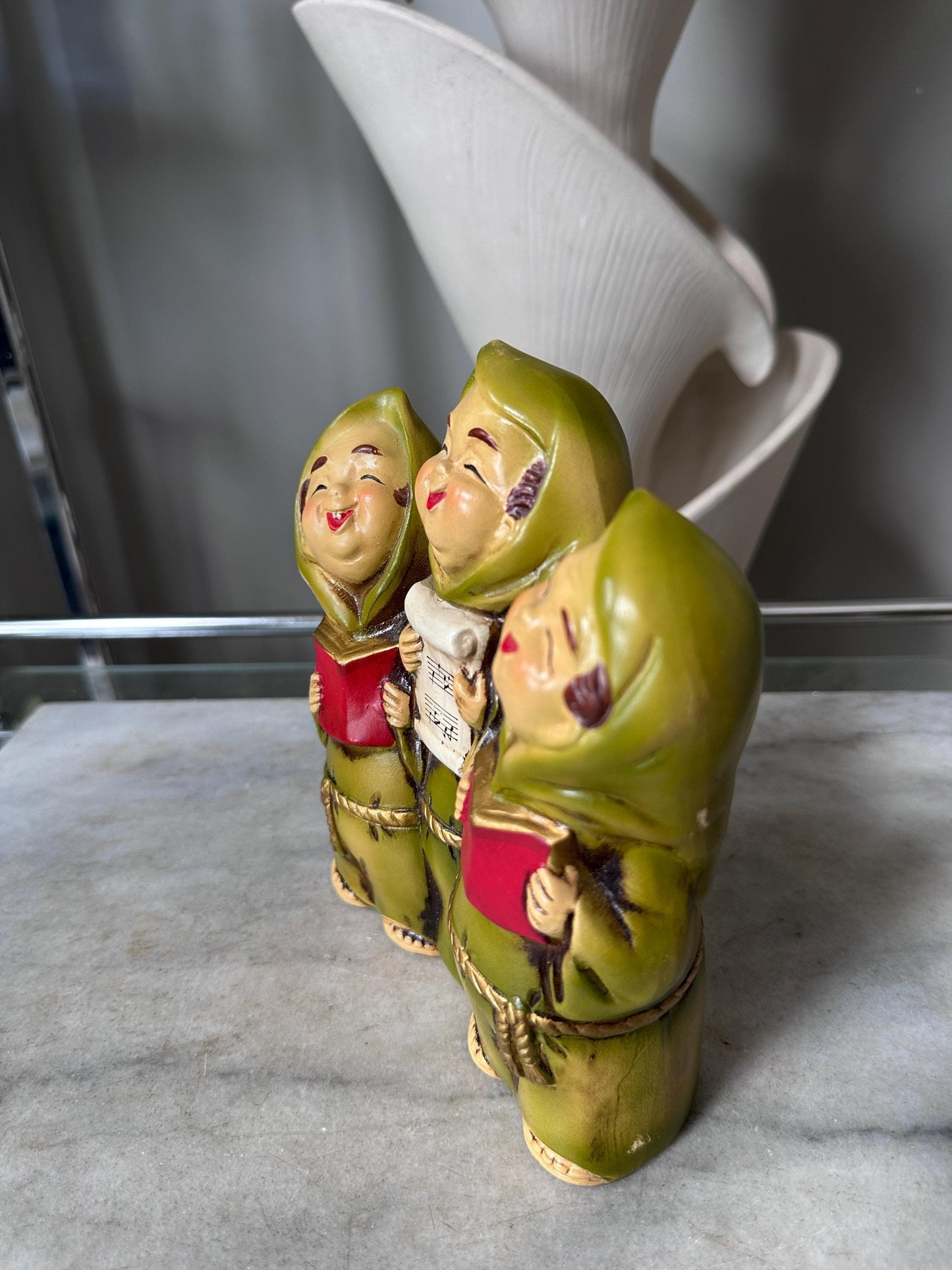 Vintage Star Creations Japan Musical Friar Figurines – “Joy to the World” – Original Box – 6.75” – Kitschy Christmas Collectible