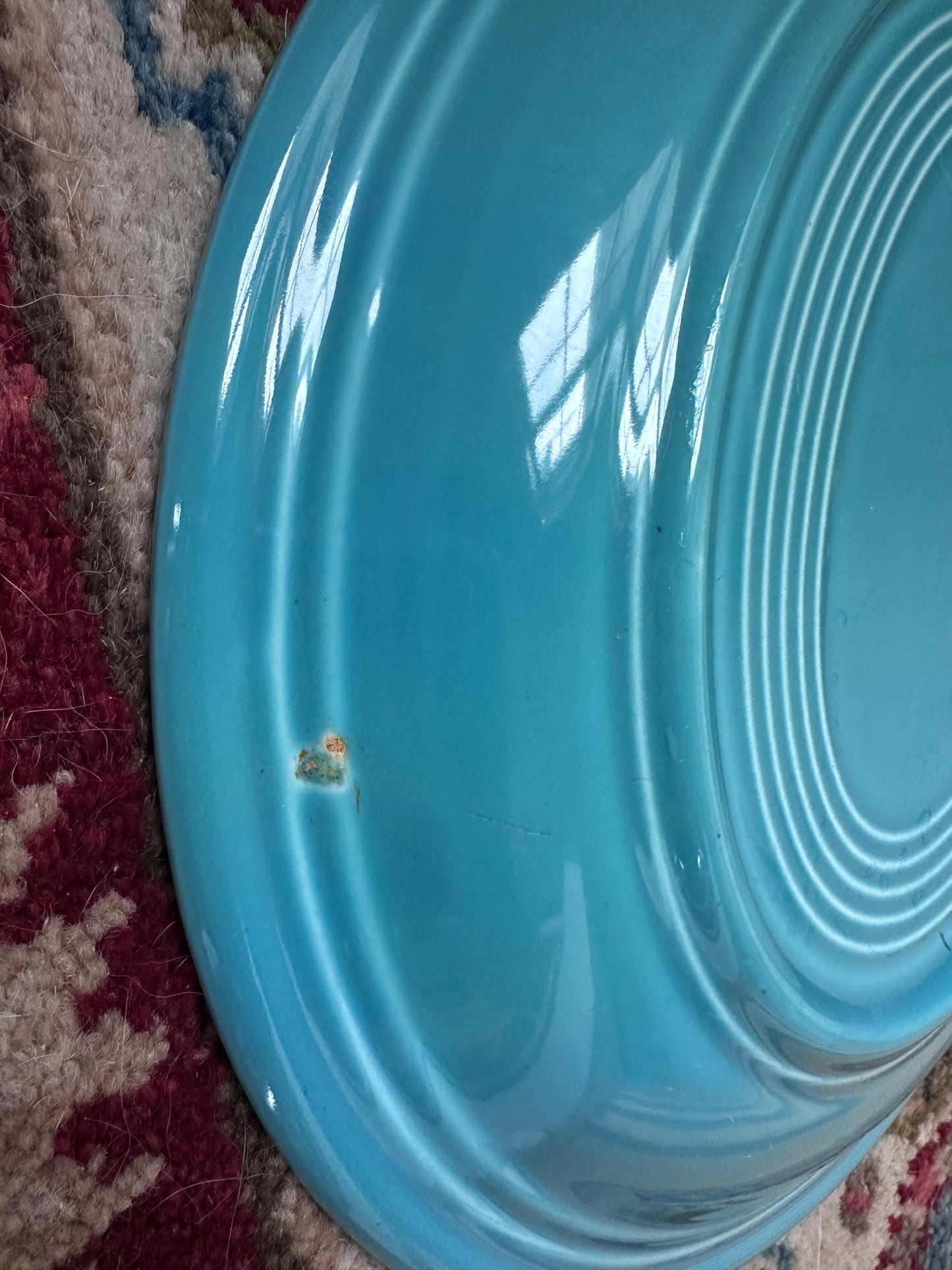 Vintage Fiesta® Ware Turquoise Oval Serving Platter – 13.6” Large Serving Tray – Homer Laughlin Fiestaware
