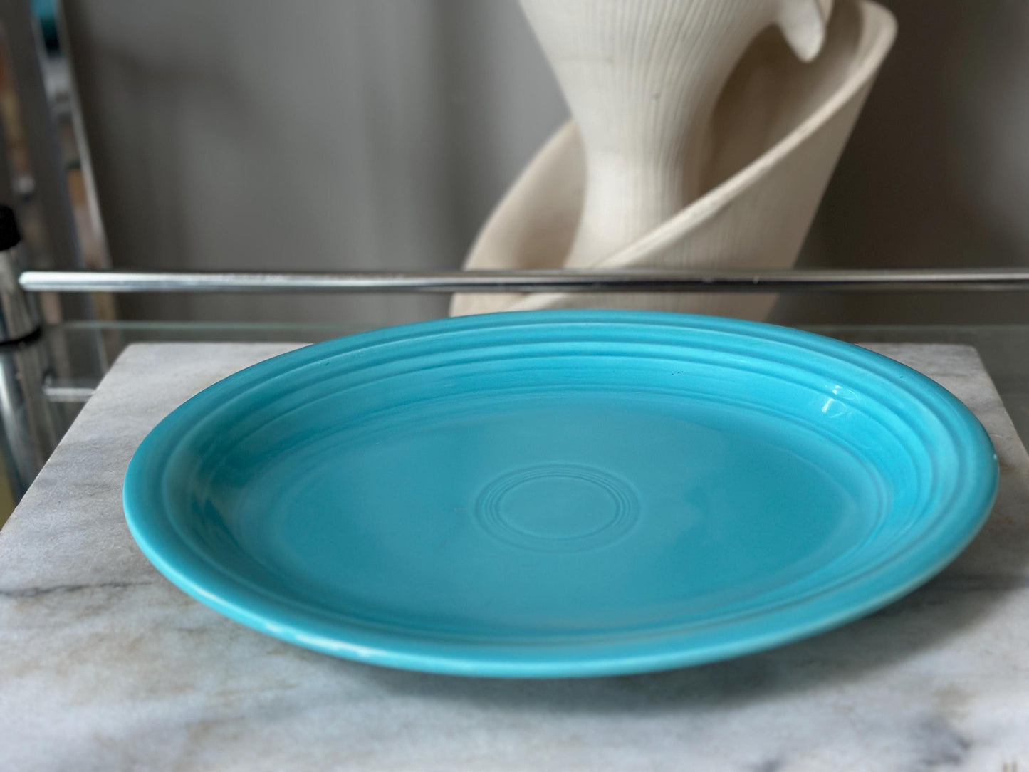 Vintage Fiesta® Ware Turquoise Oval Serving Platter – 13.6” Large Serving Tray – Homer Laughlin Fiestaware