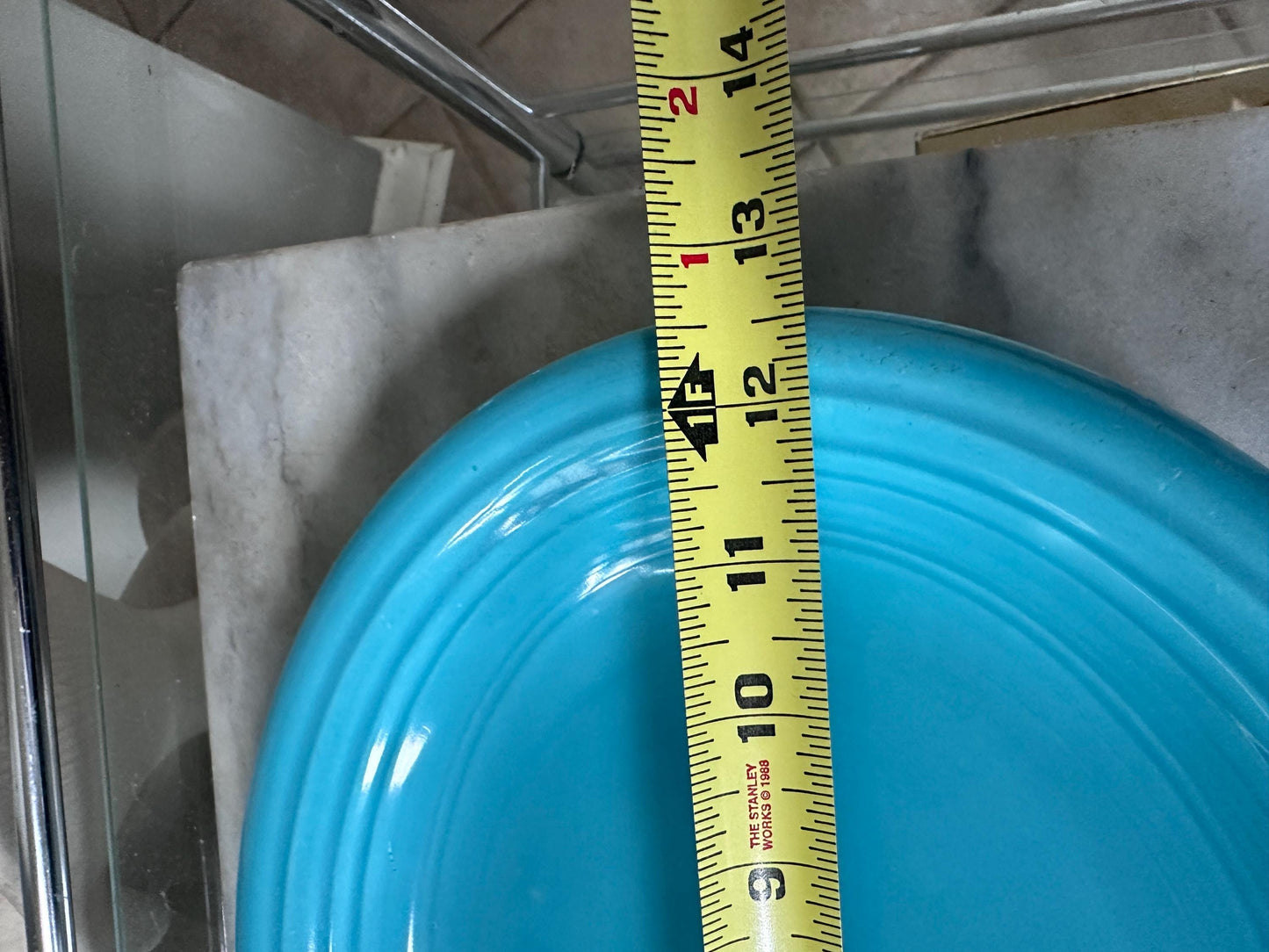 Vintage Fiesta® Ware Turquoise Oval Serving Platter – 13.6” Large Serving Tray – Homer Laughlin Fiestaware