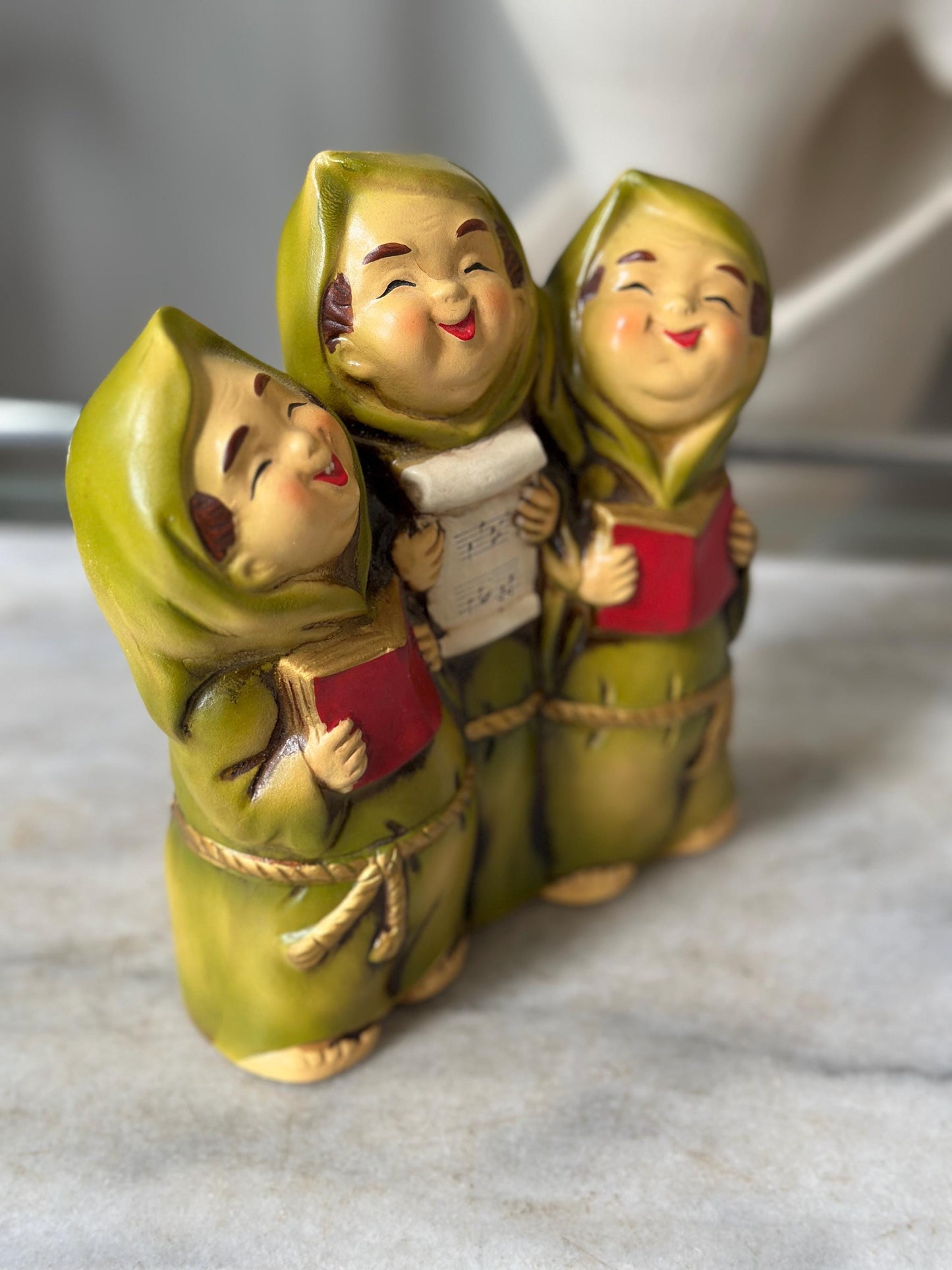 Vintage Star Creations Japan Musical Friar Figurines – “Joy to the World” – Original Box – 6.75” – Kitschy Christmas Collectible