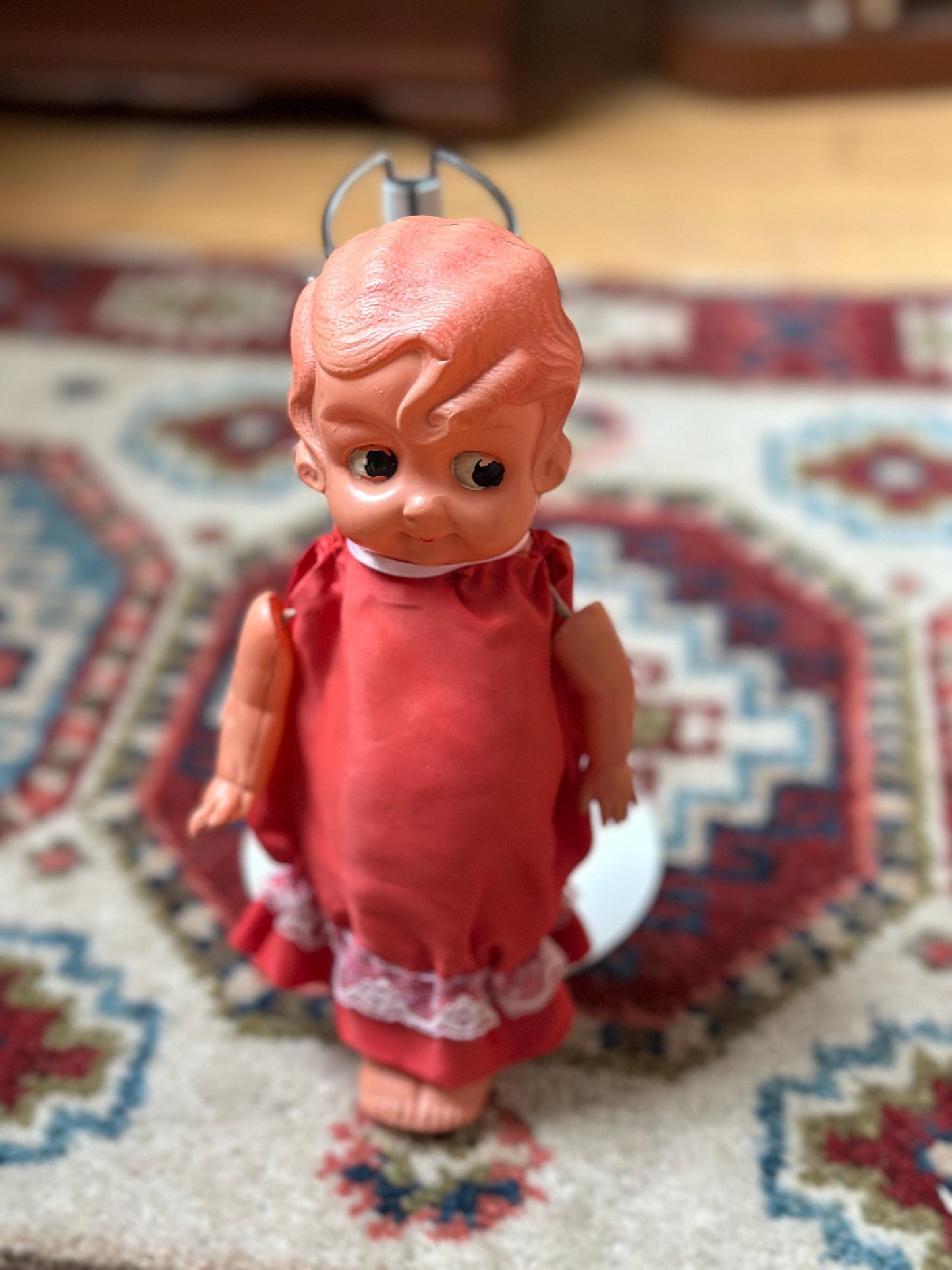 Vintage Kewpie Doll Carnival Game Prize – 1940s Japan Import Flapper Toy – 8.5” Tall