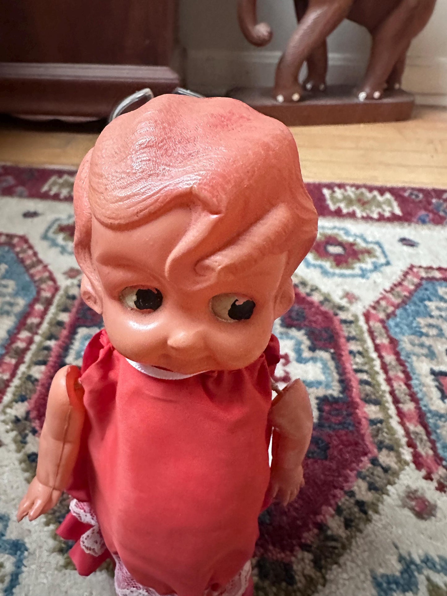 Vintage Kewpie Doll Carnival Game Prize – 1940s Japan Import Flapper Toy – 8.5” Tall