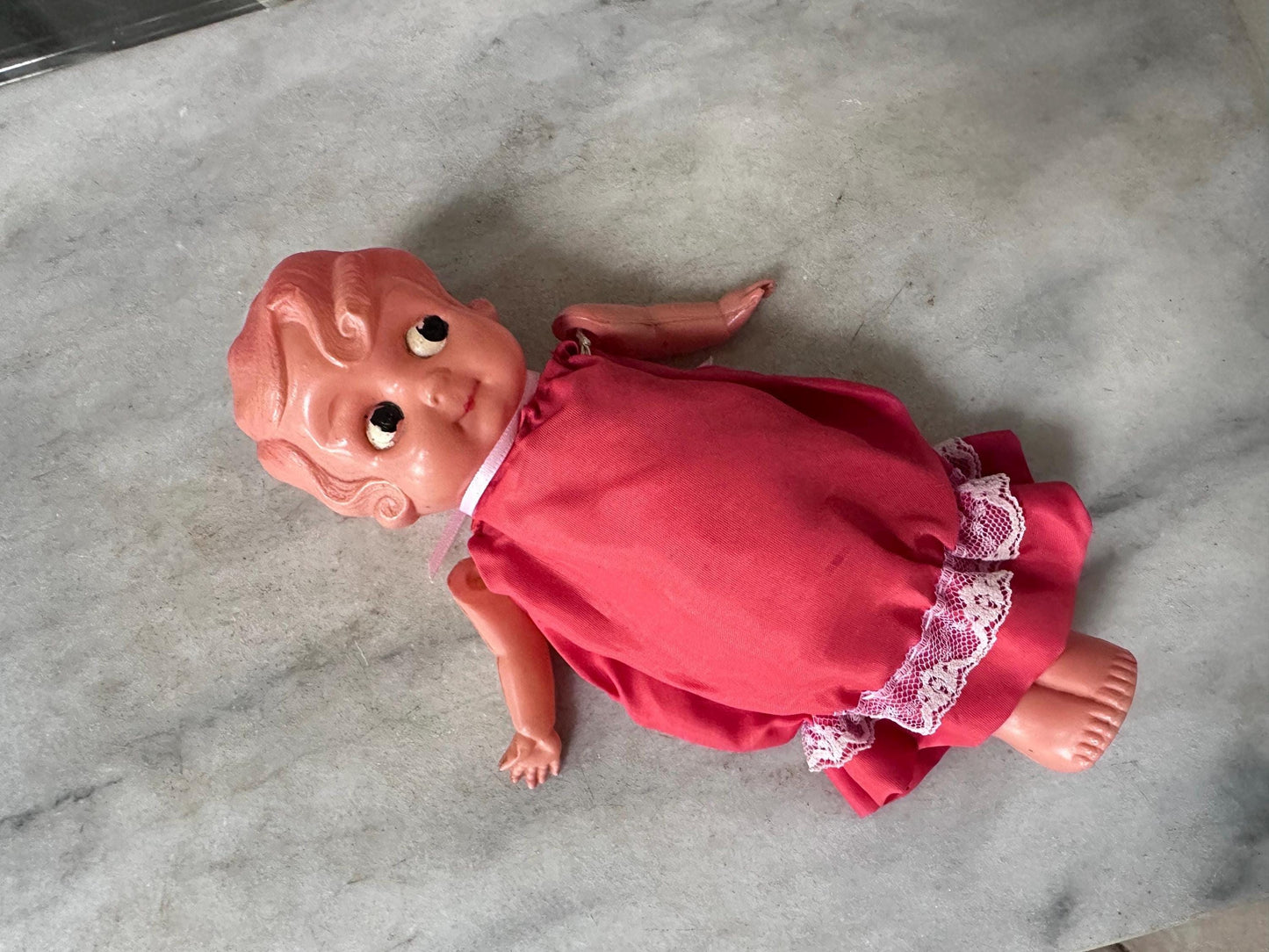 Vintage Kewpie Doll Carnival Game Prize – 1940s Japan Import Flapper Toy – 8.5” Tall