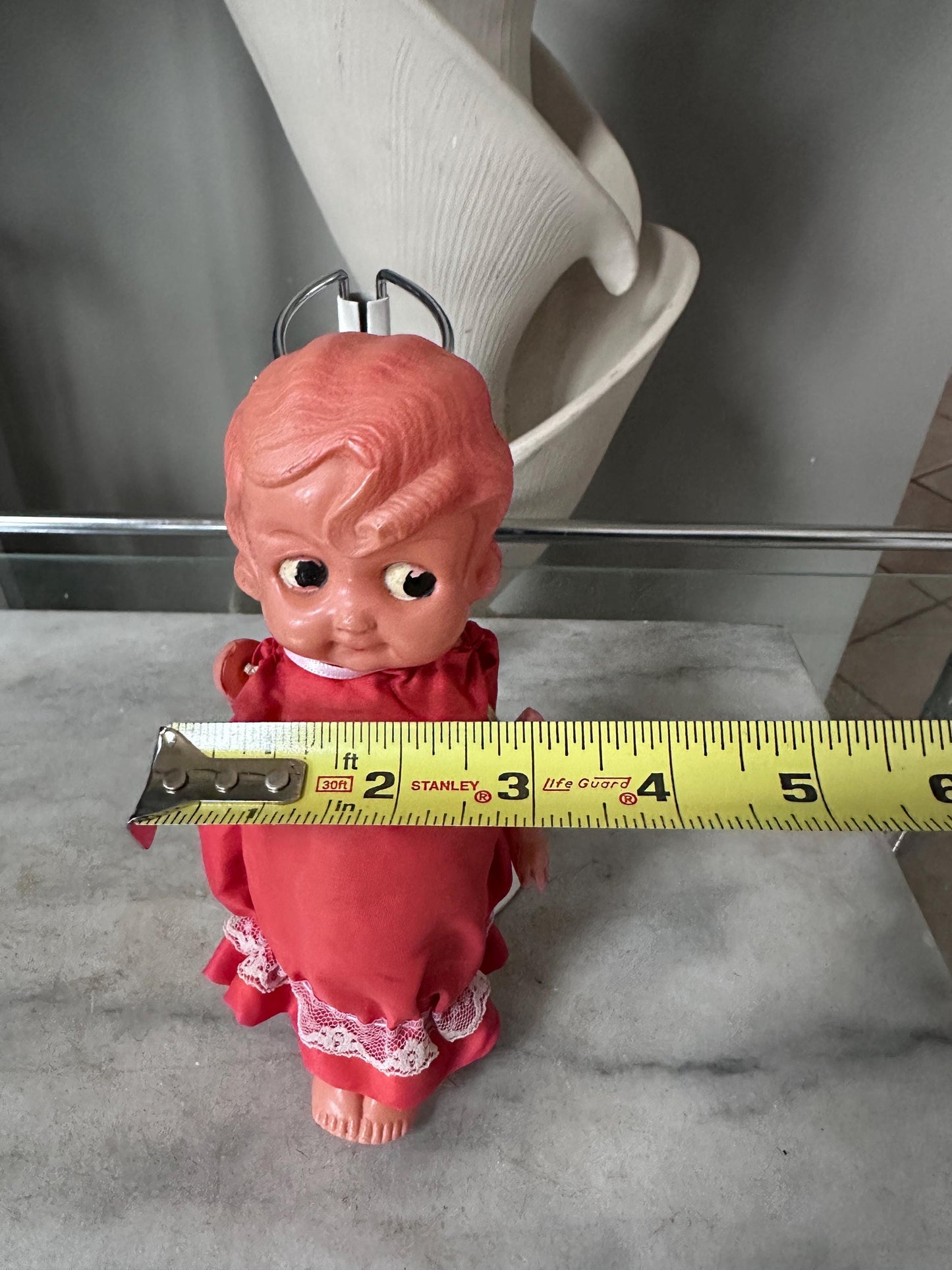 Vintage Kewpie Doll Carnival Game Prize – 1940s Japan Import Flapper Toy – 8.5” Tall